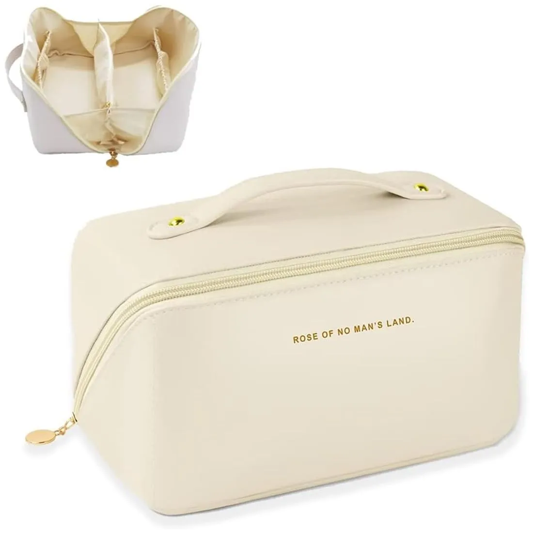 SJBAUTYO Borsa Cosmetica da Viaggio in Pelle PU, Grande Capacità, Organizer Porta Toilette Trucchi - immagine 1