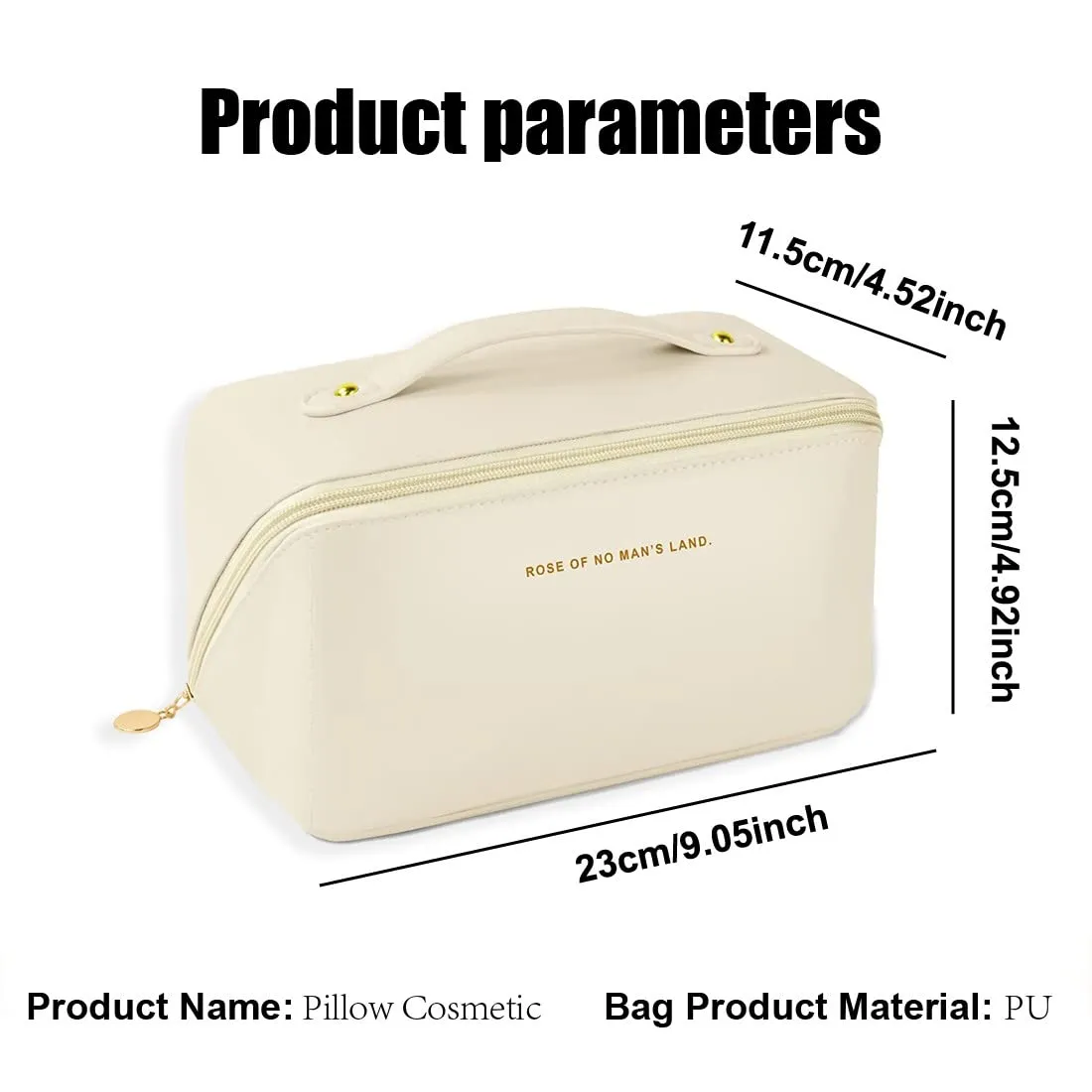 SJBAUTYO Borsa Cosmetica da Viaggio in Pelle PU, Grande Capacità, Organizer Porta Toilette Trucchi - immagine 2