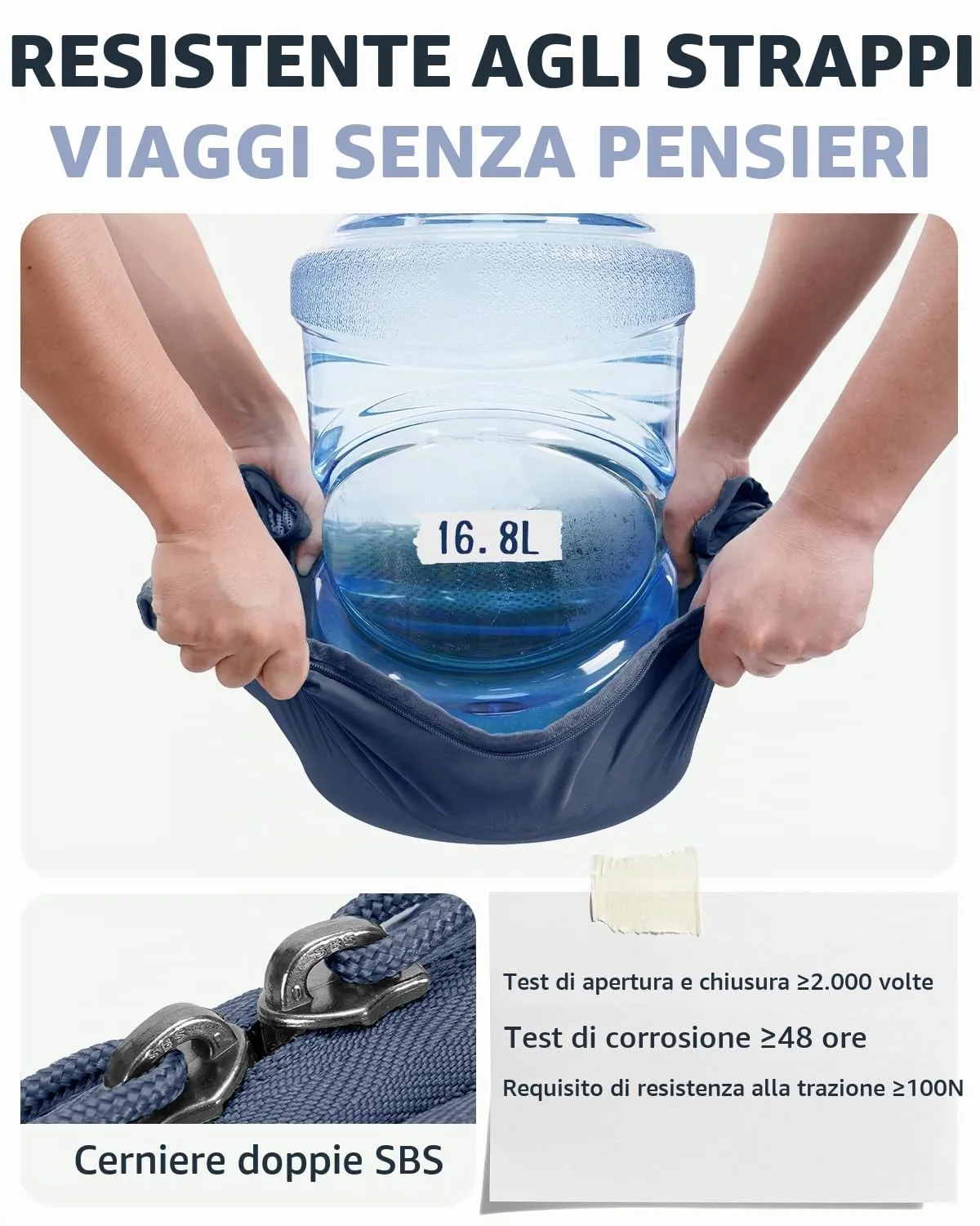 ECOHUB Organizer Valigie, Packing Cubes Salvaspazio con Etichette, Set da 6 Pezzi - immagine 7