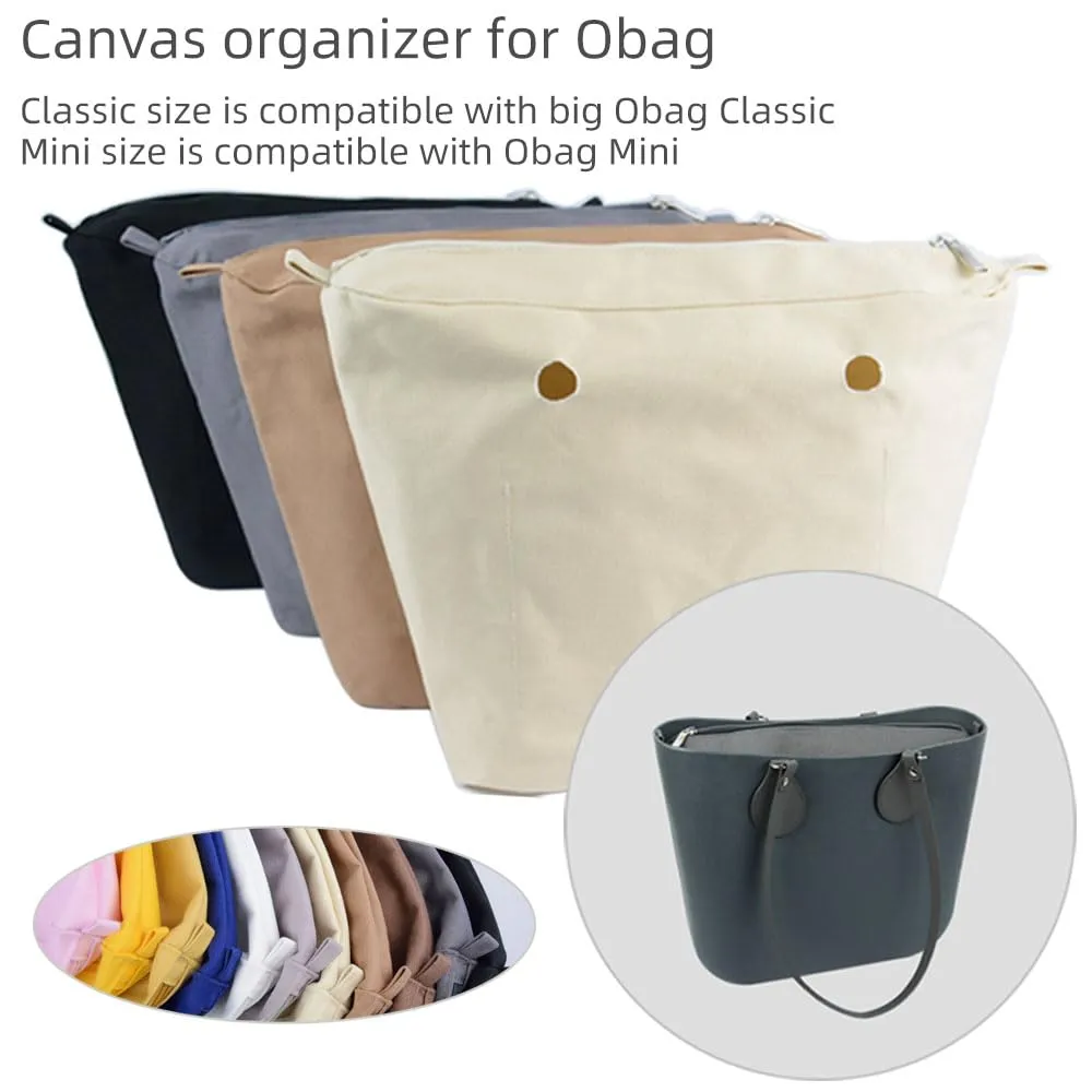 yorfavo Organizzatore Interno in Tela per Obag Classic Mini, Bianco - immagine 2