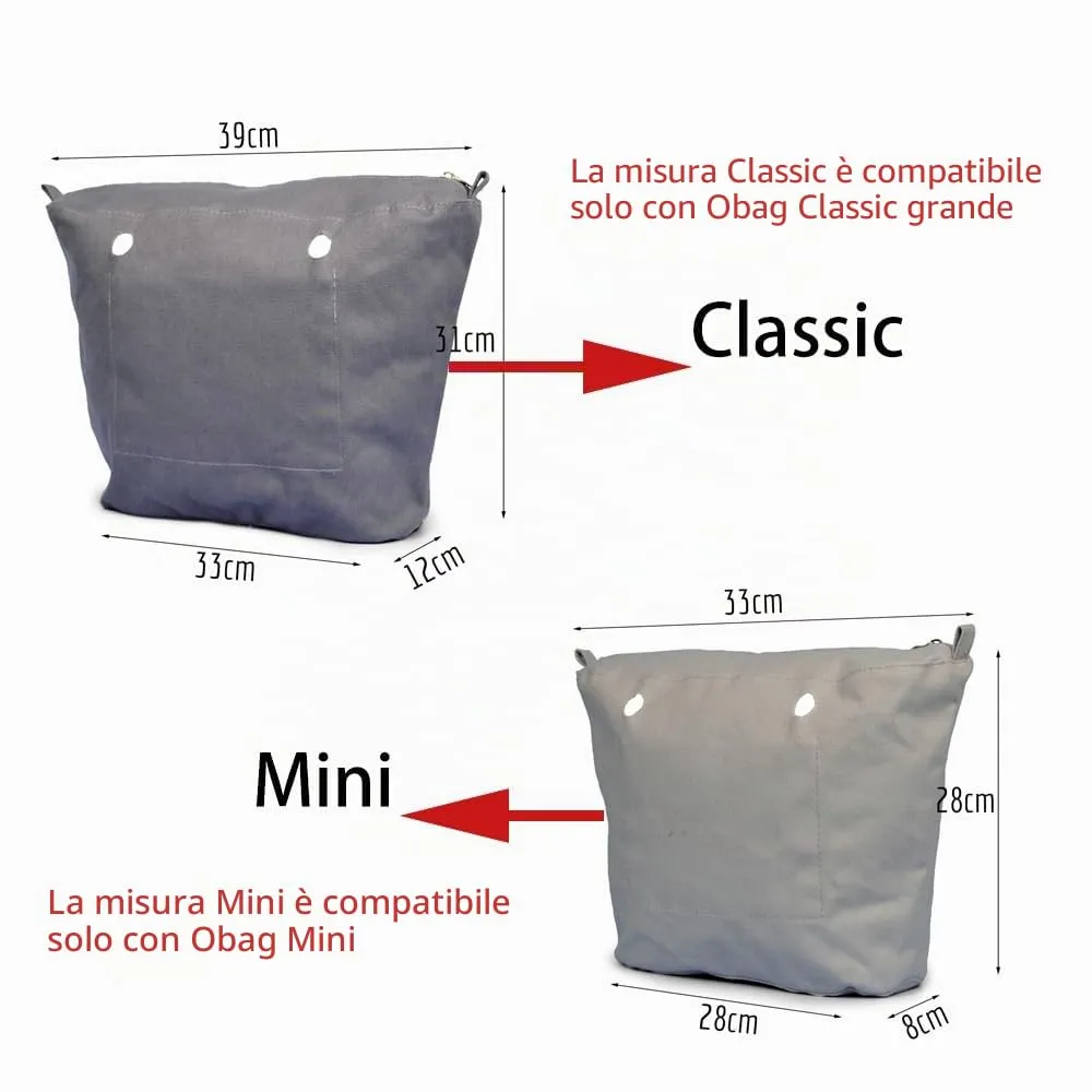 yorfavo Organizzatore Interno in Tela per Obag Classic Mini, Blu Scuro - immagine 3