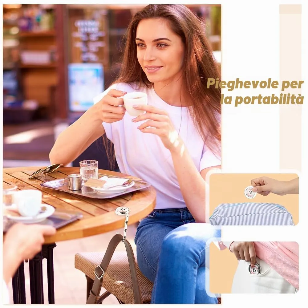 FIDWALL Ganci per Borsa da Tavolo Personalizzati con Iniziale Floreale (J), Set da 2 Pezzi - immagine 4