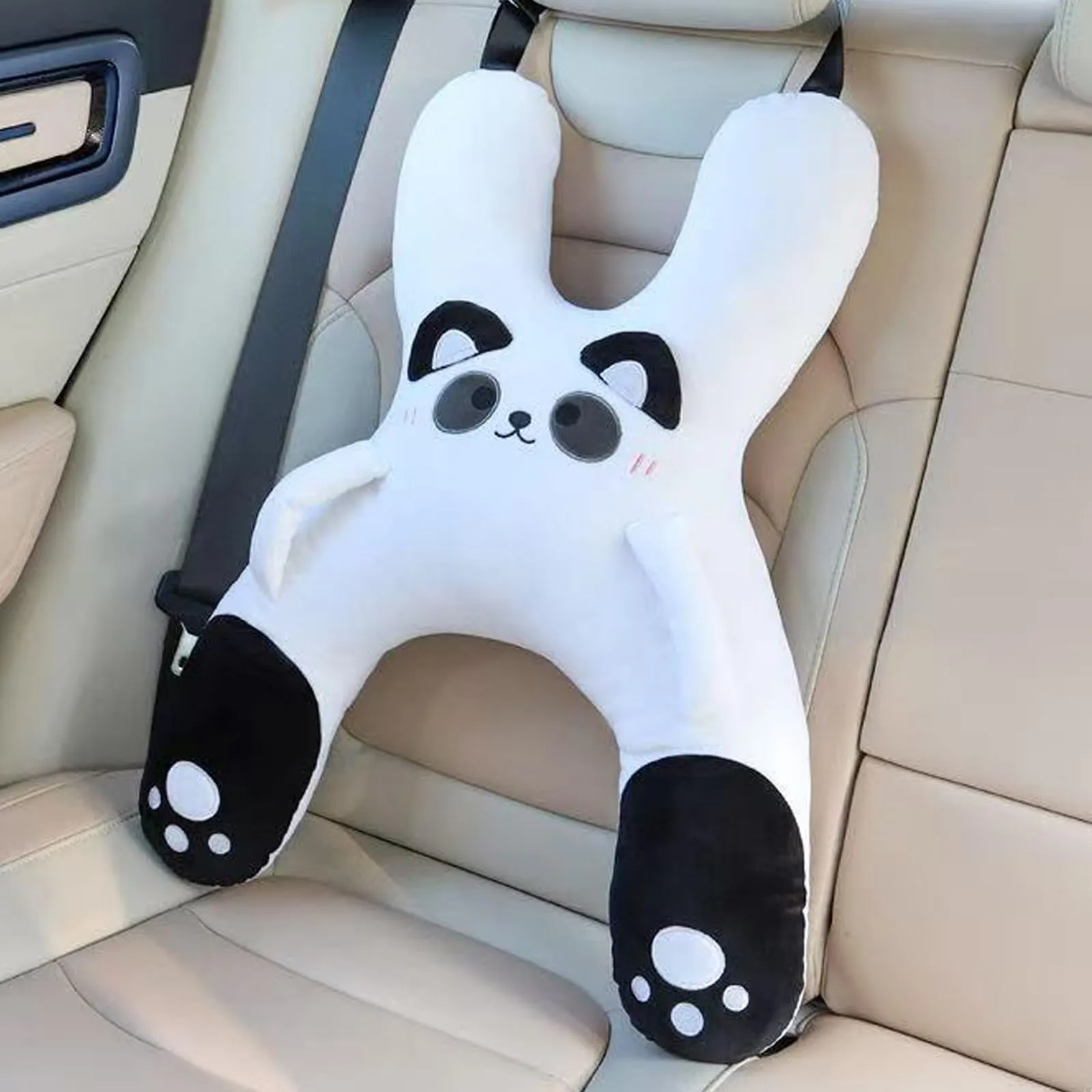 AUNGCSHE Cuscino a forma di H per auto e viaggi per bambini, bianco e nero - immagine 7