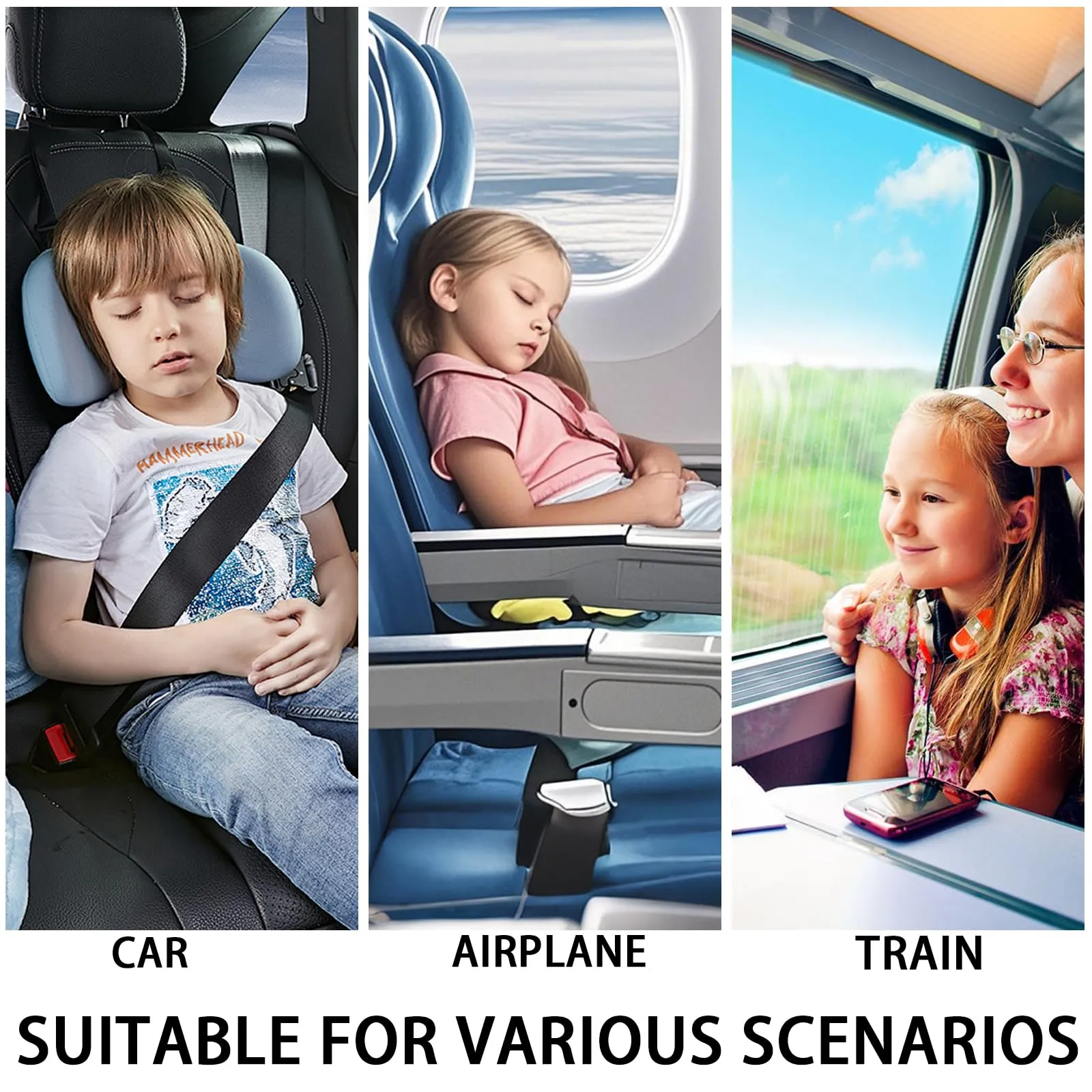 AUNGCSHE Cuscino da viaggio a forma di H per bambini, Rosa - immagine 7