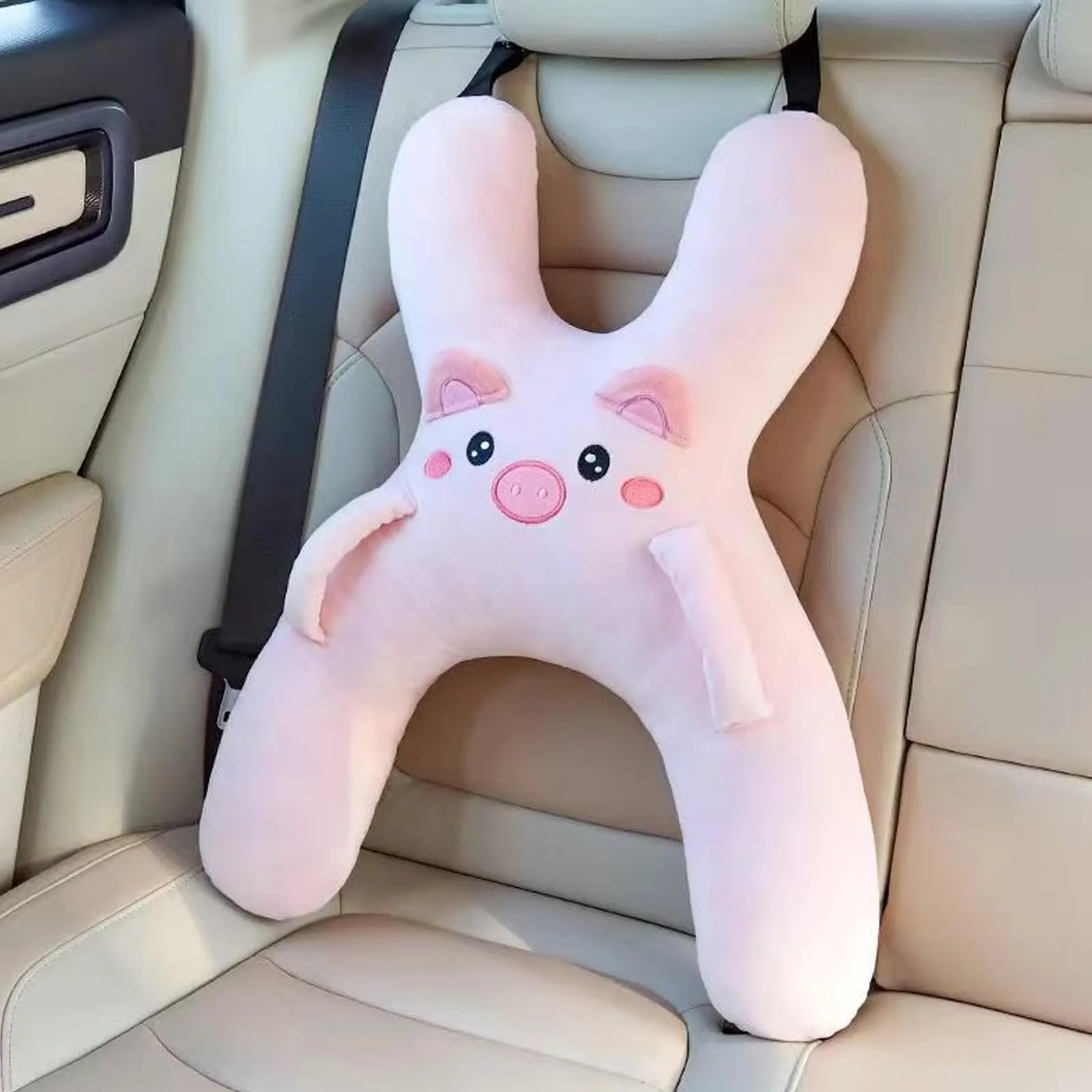 AUNGCSHE Cuscino da viaggio a forma di H per bambini, Rosa - immagine 8