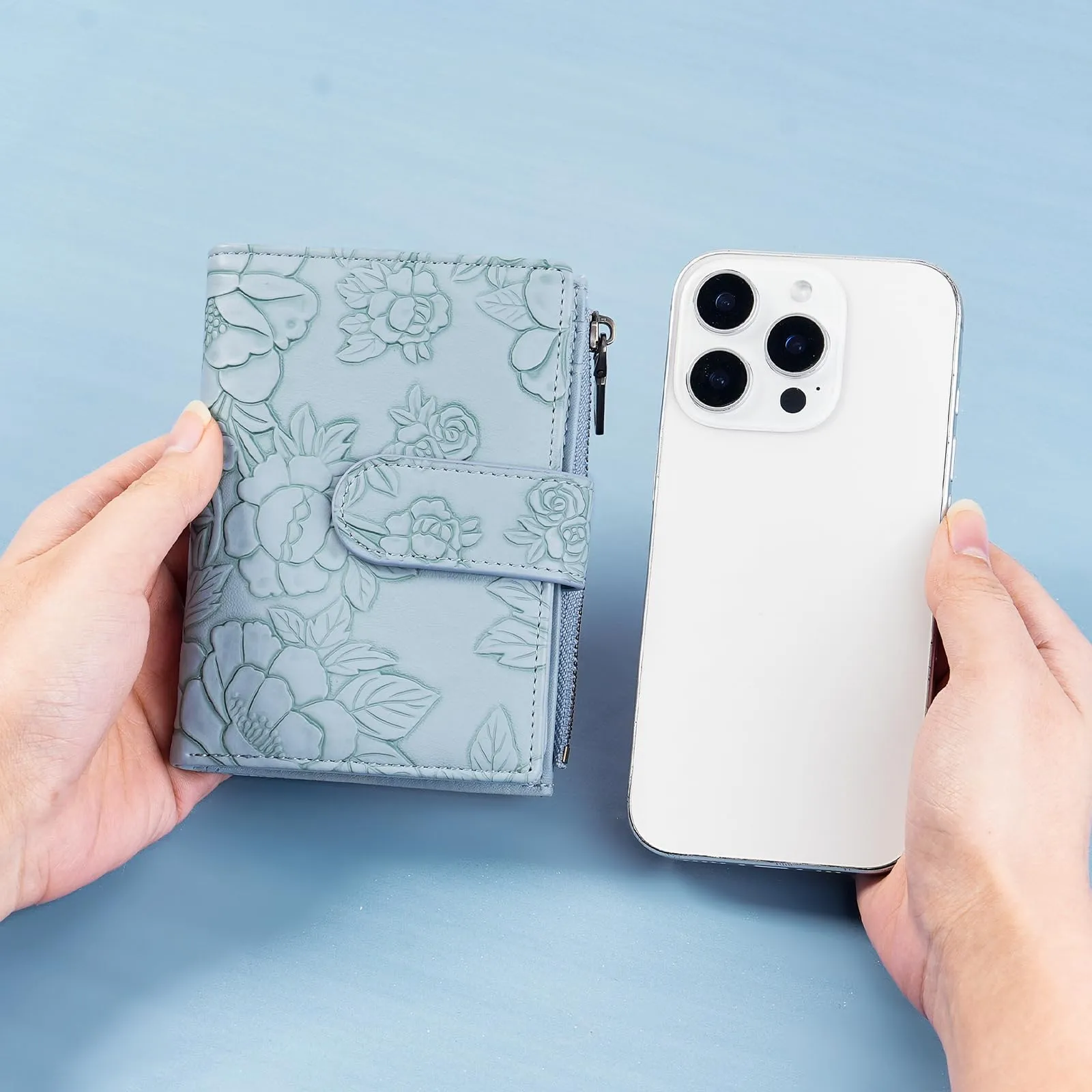 GAEKEAO Portafoglio Donna Piccolo in Pelle con Blocco RFID, Portamonete e Portacarte, Motivo Floreale - immagine 6