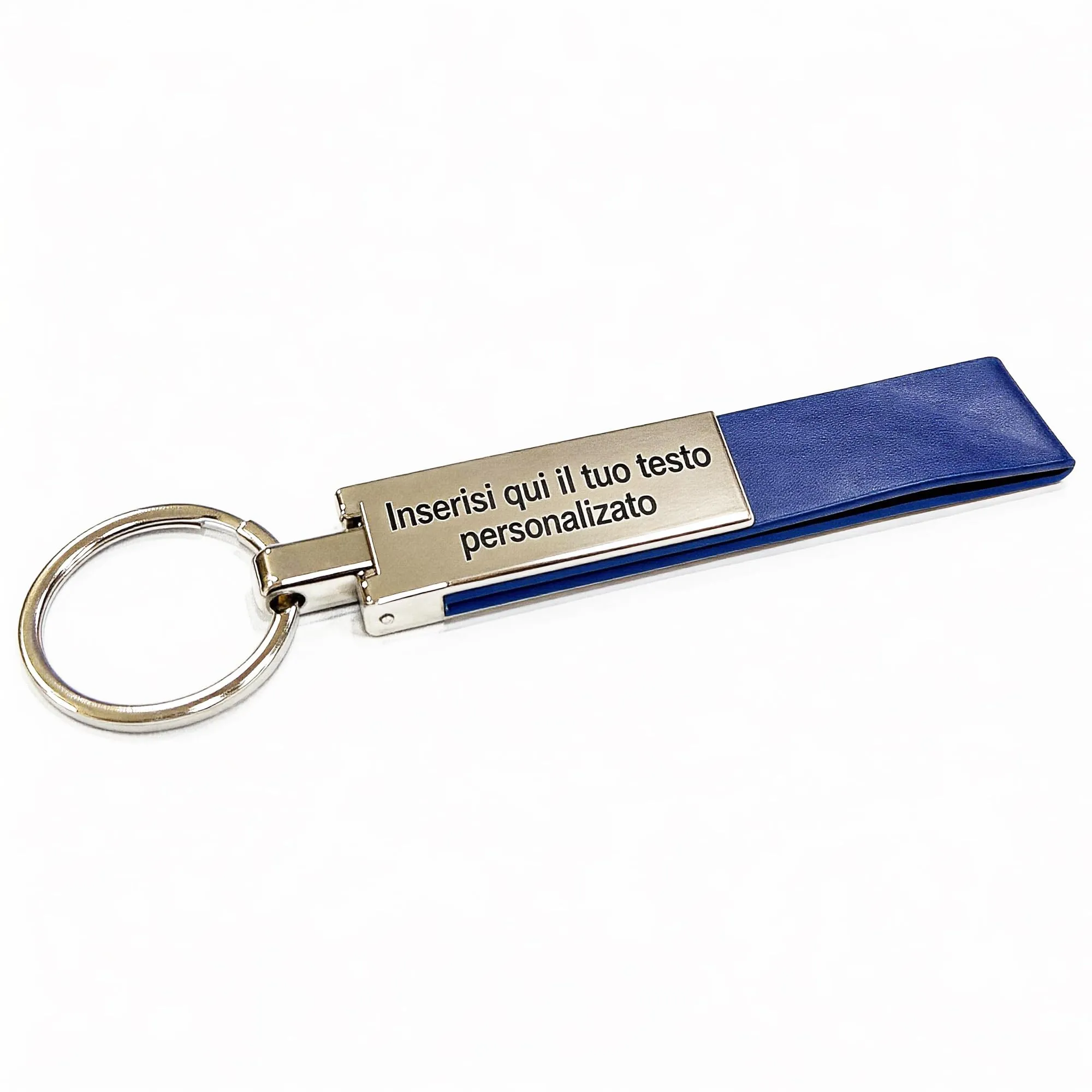 MENKËLL Portachiavi personalizzato in acciaio inossidabile (Blu, Lungo) - immagine 1