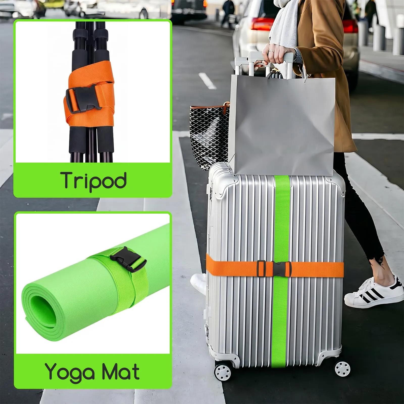 WISYOK Cinghie per bagagli regolabili, 130-250 cm, confezione da 4 - immagine 7