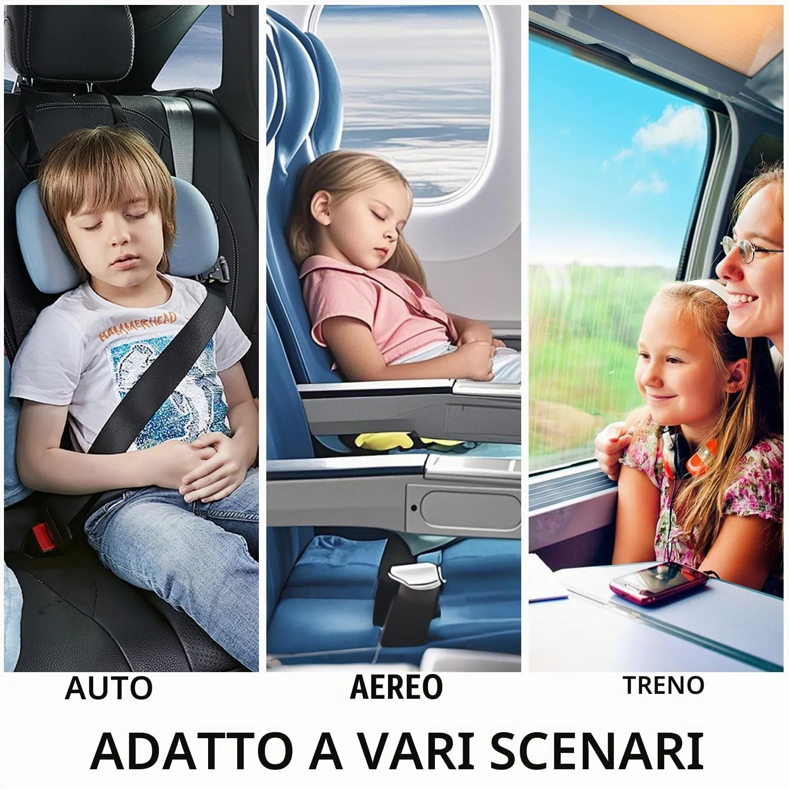 AUNGCSHE Cuscino a forma di H per auto e viaggio, marrone - immagine 6
