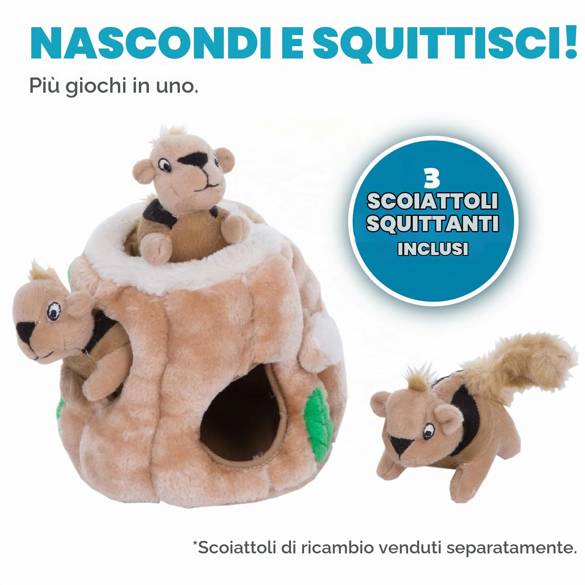 Outward Hound Hide A Squirrel Puzzle Toy for Dogs, Small - immagine 3