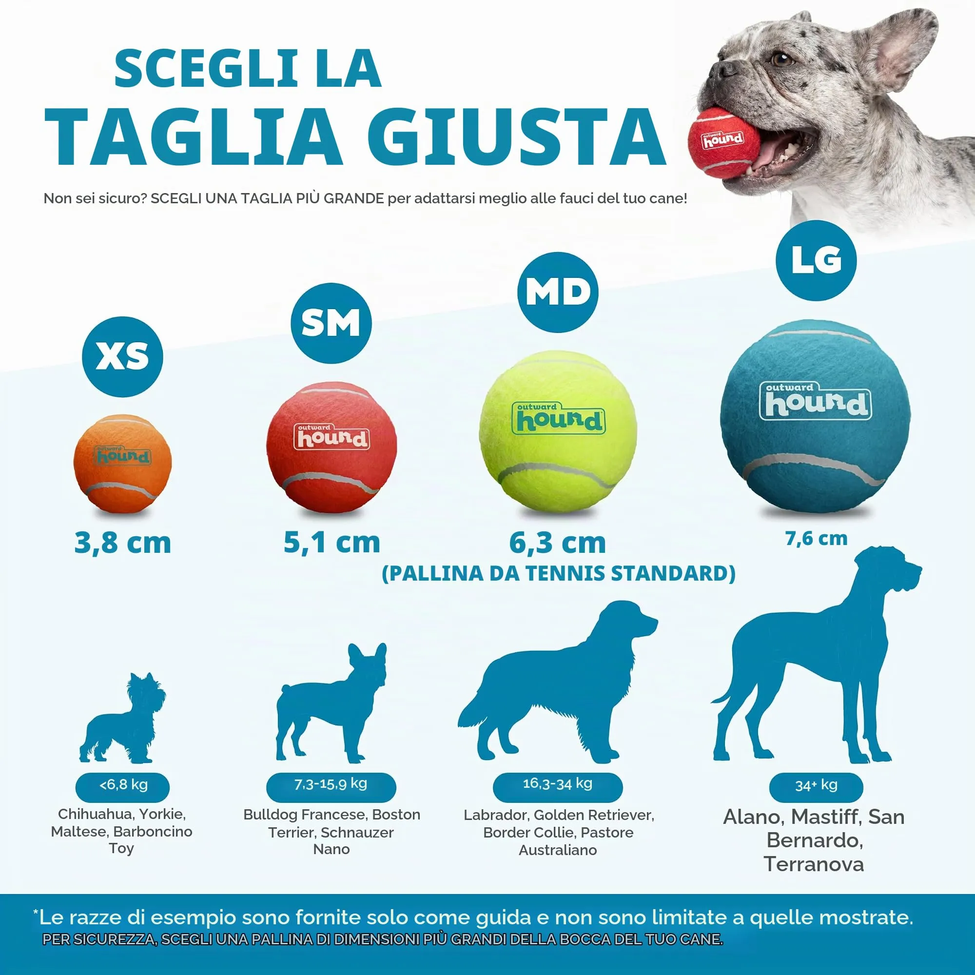 Outward Hound Squeaker Ballz Gioco da riporto per cani, palline con suono, XS, 4 pezzi - immagine 3