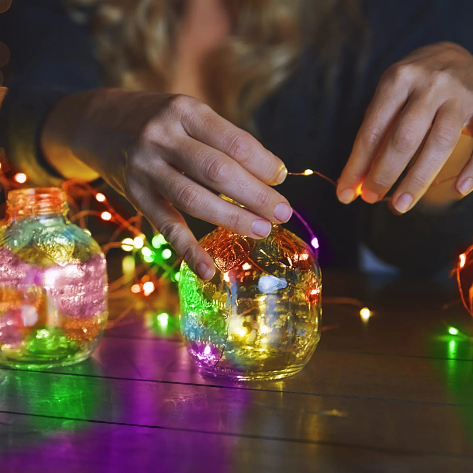 Jsdoin Lucine LED Decorative a Batteria, 5m 50 LED Filo Luci Natale, Multicolore, Confezione da 2 pezzi - immagine 3