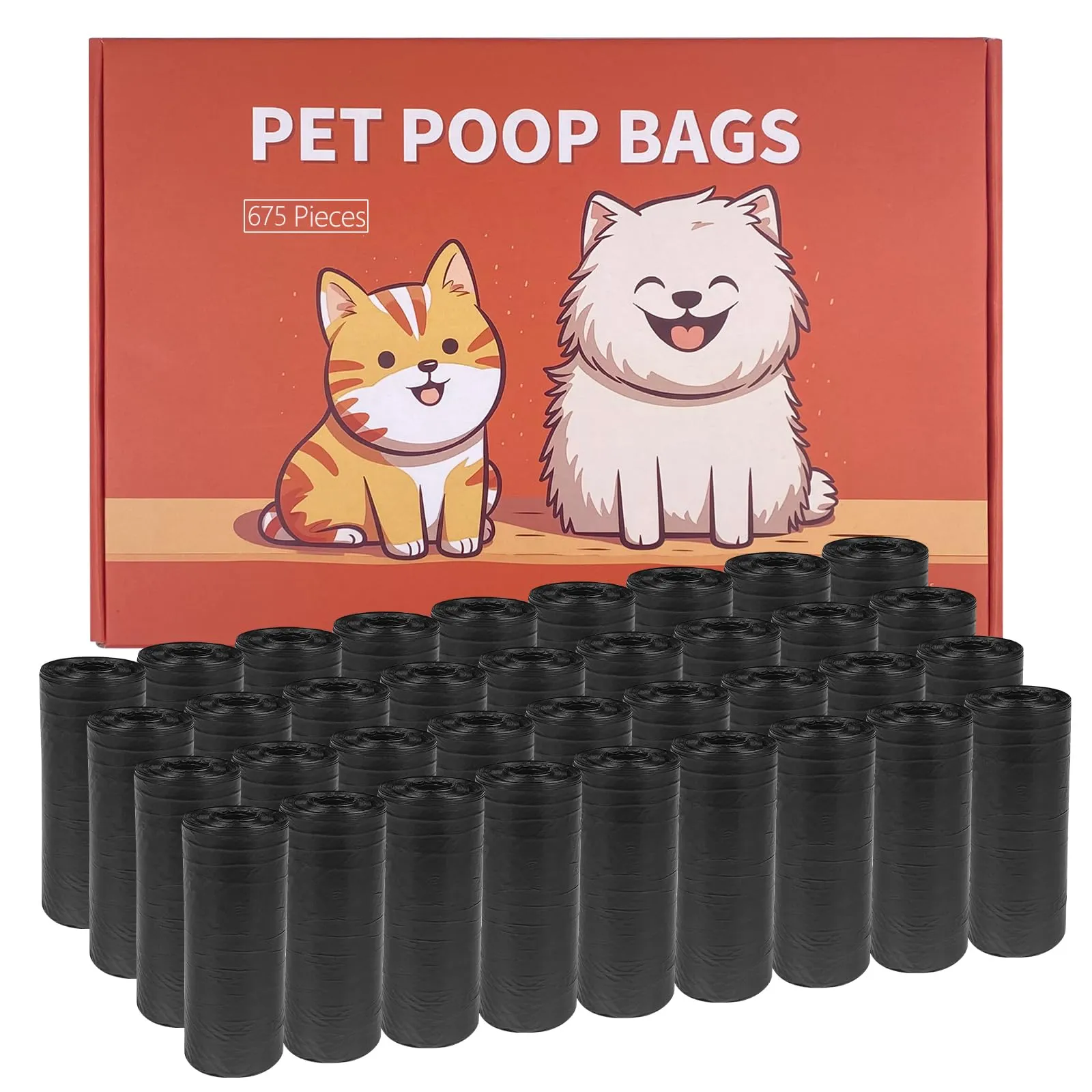 WinGluge Sacchetti per Cacca di Cane, 675 pezzi (45 Rotoli), Nero, 30x22.5cm - immagine 1