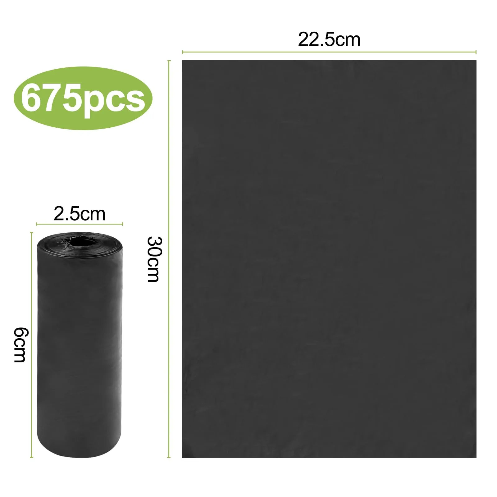 WinGluge Sacchetti per Cacca di Cane, 675 pezzi (45 Rotoli), Nero, 30x22.5cm - immagine 2