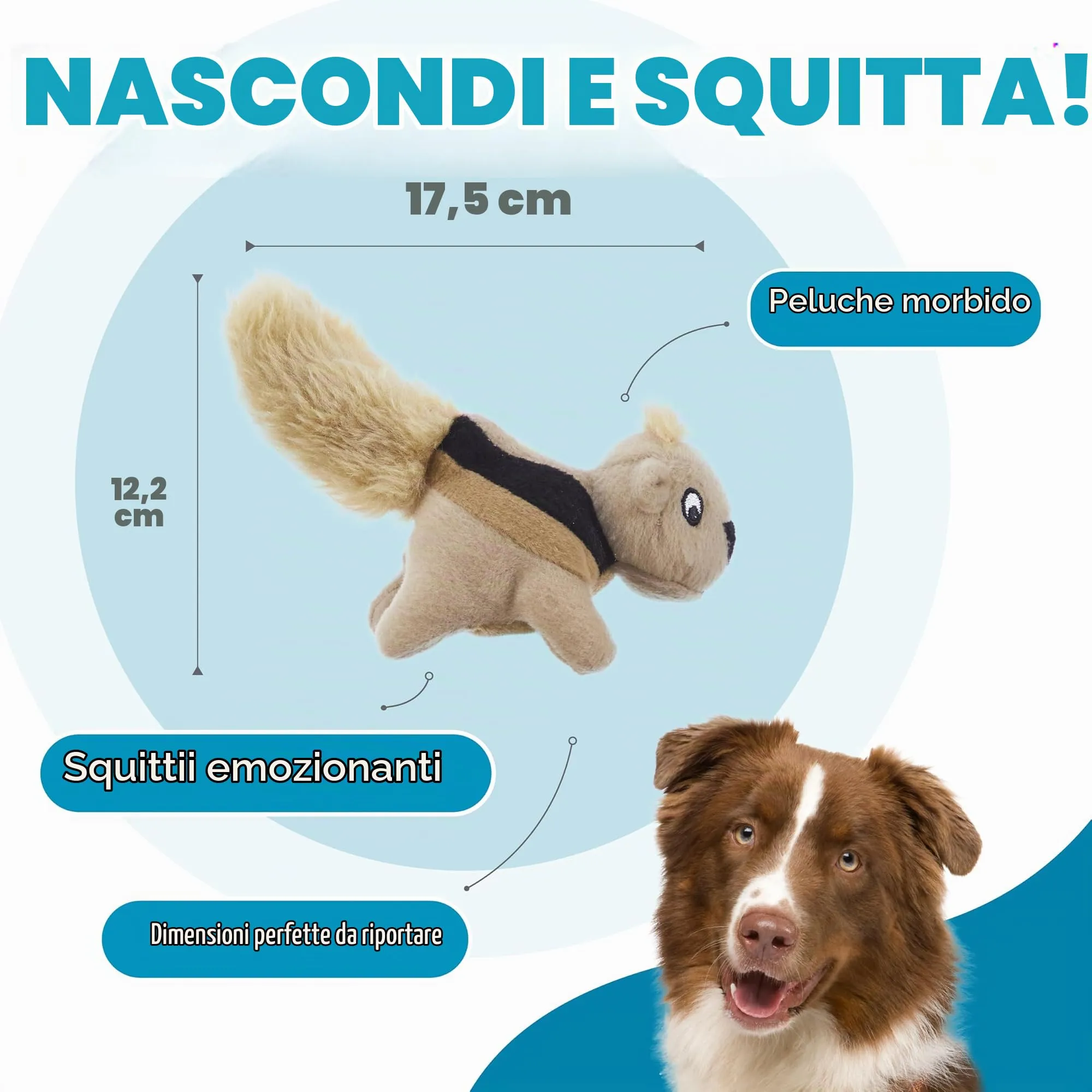 Outward Hound Squeakin' Squirrels Replacement Plush Dog Toys, 3 Pieces - immagine 3