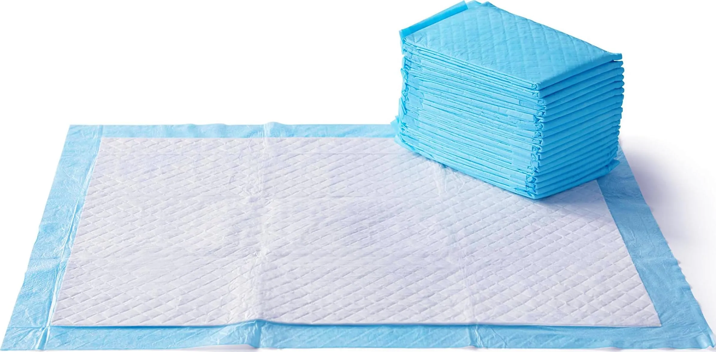 Amazon Basics Tappetini per Addestramento Cani e Cuccioli, XL, Confezione da 25, Blu e Bianco - immagine 1