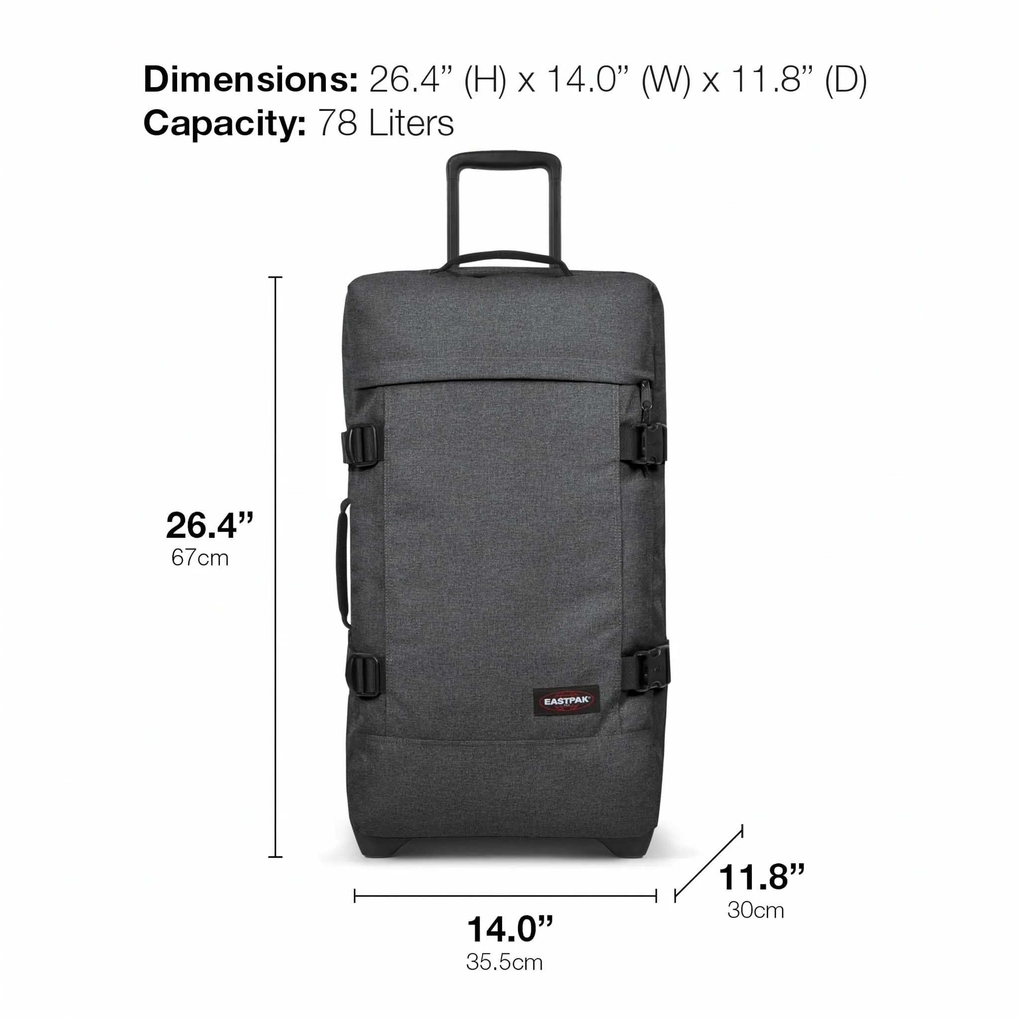 Eastpak Tranverz M Valigia Media 78L - Black Denim - immagine 3