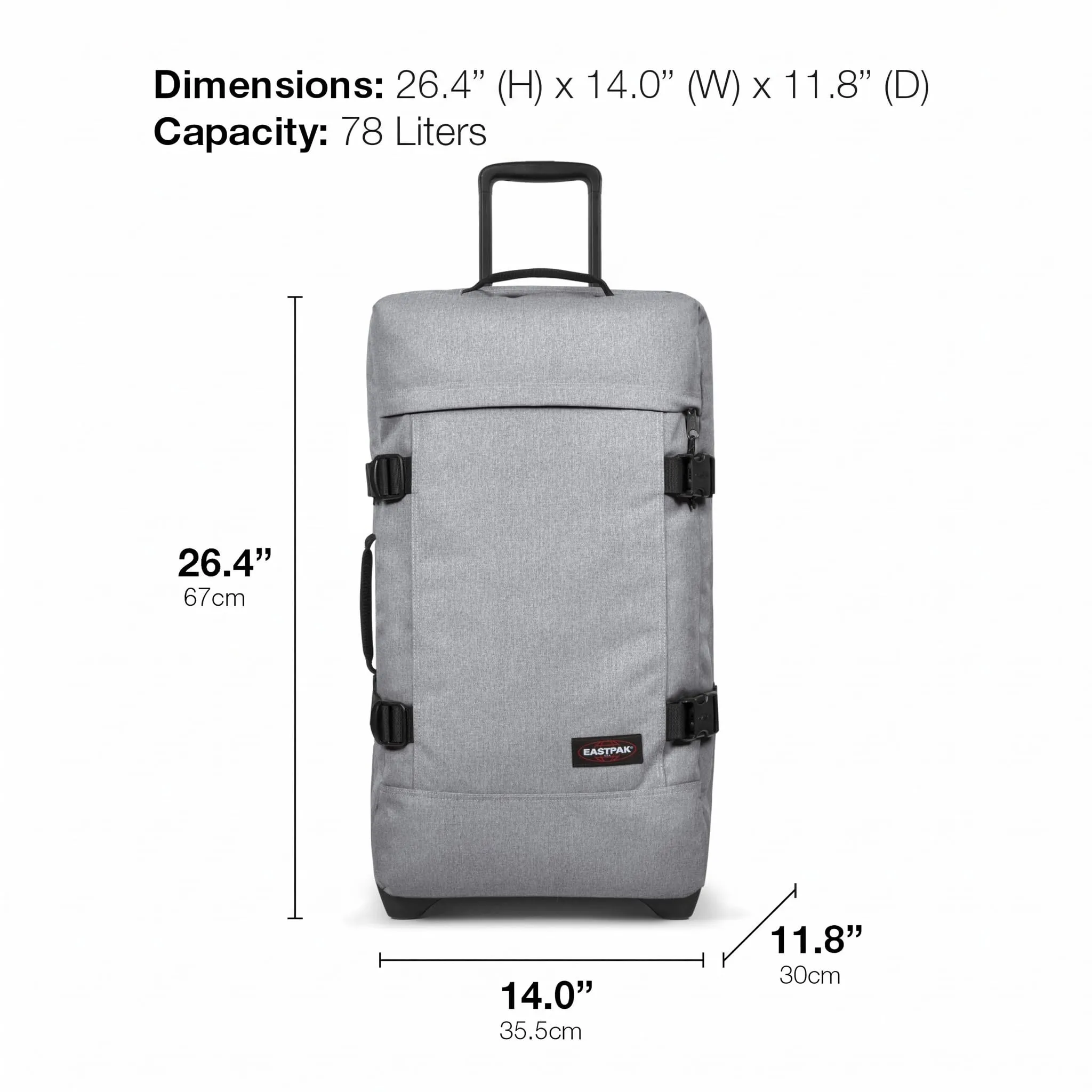 Eastpak Tranverz M Valigia Media 78L, Sunday Grey - immagine 3
