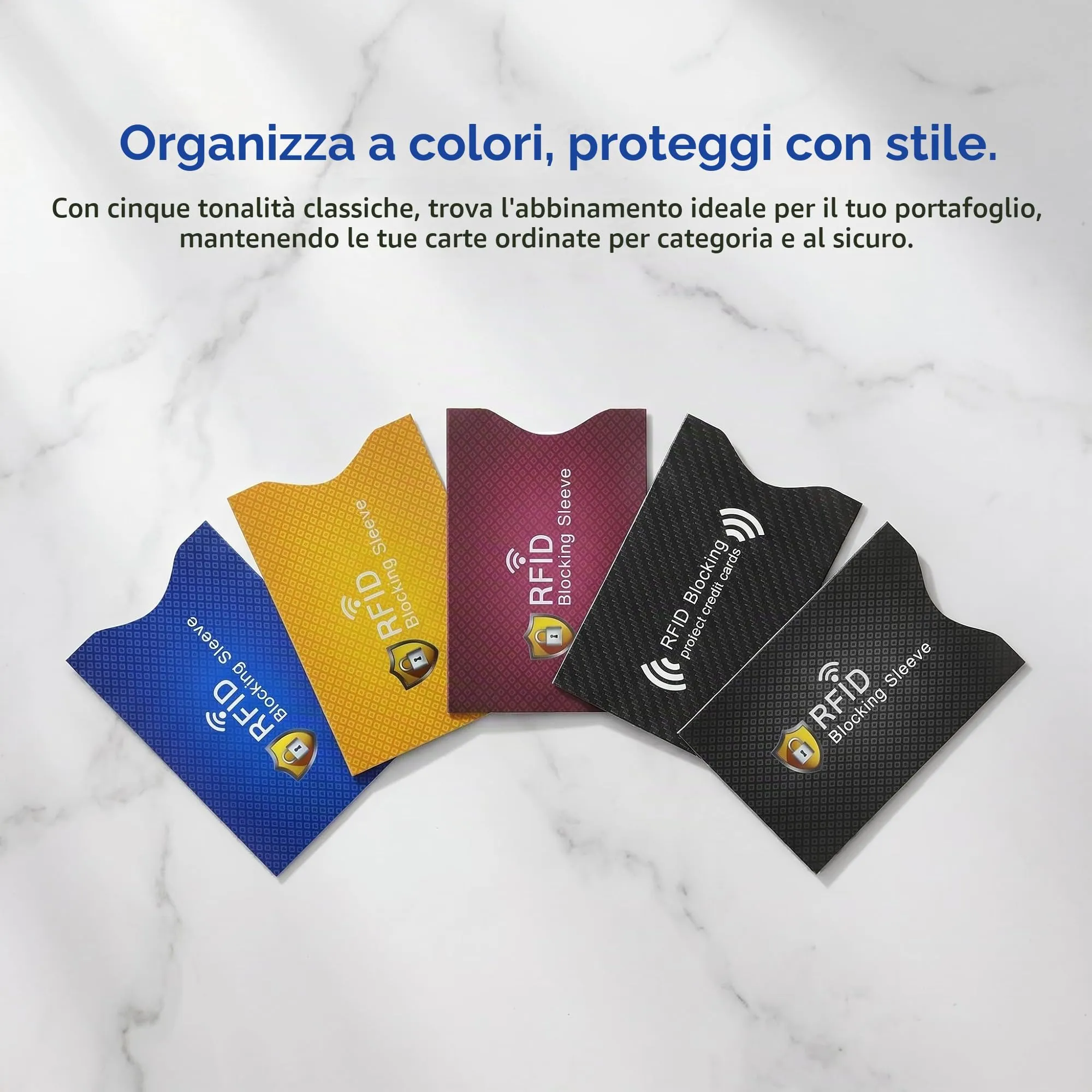 SZCXDKJ Custodie con blocco RFID e NFC, Certificazione TÜV, Confezione da 5 colori - immagine 5