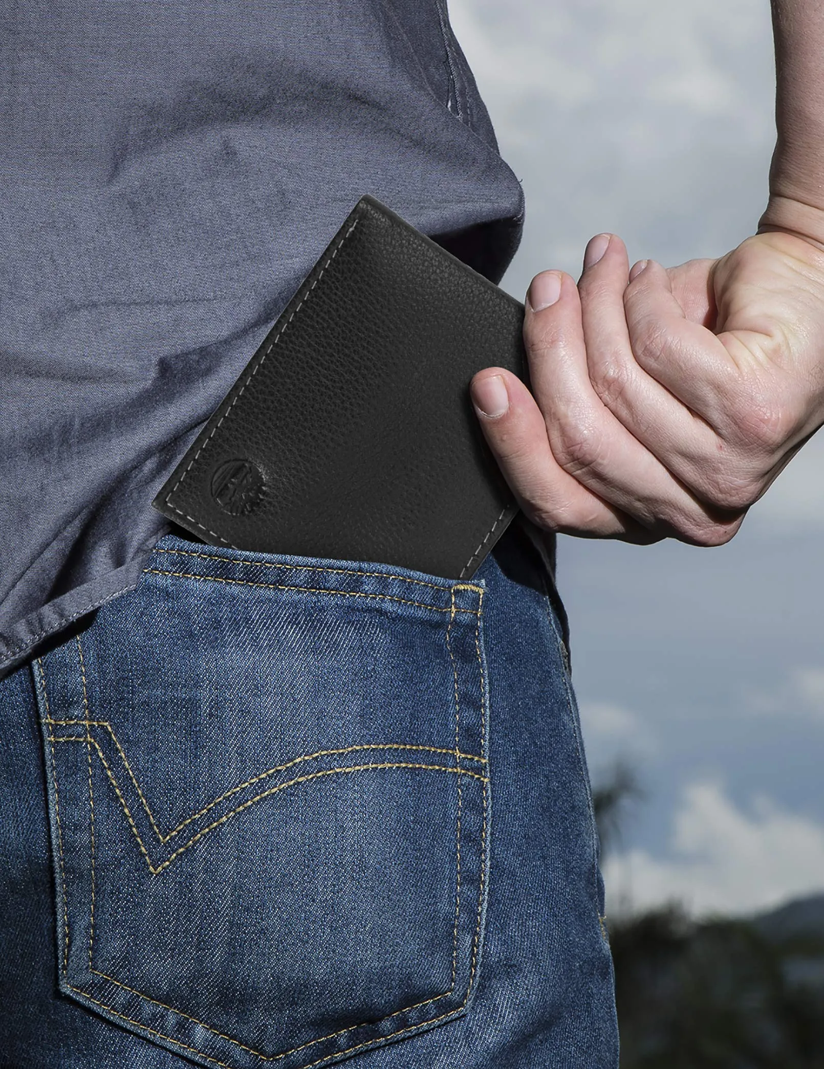 Timberland Uomo Black Pelle Passcase Bifold Portafoglio - immagine 7