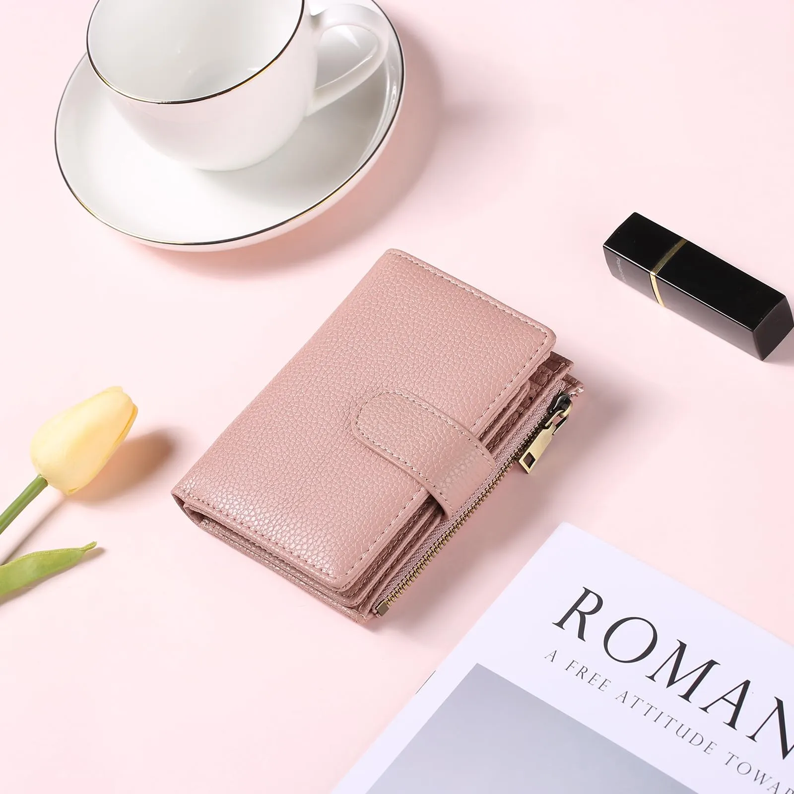 GAEKEAO Portafoglio Donna Piccolo in Pelle PU con Protezione RFID e Cerniera - immagine 6