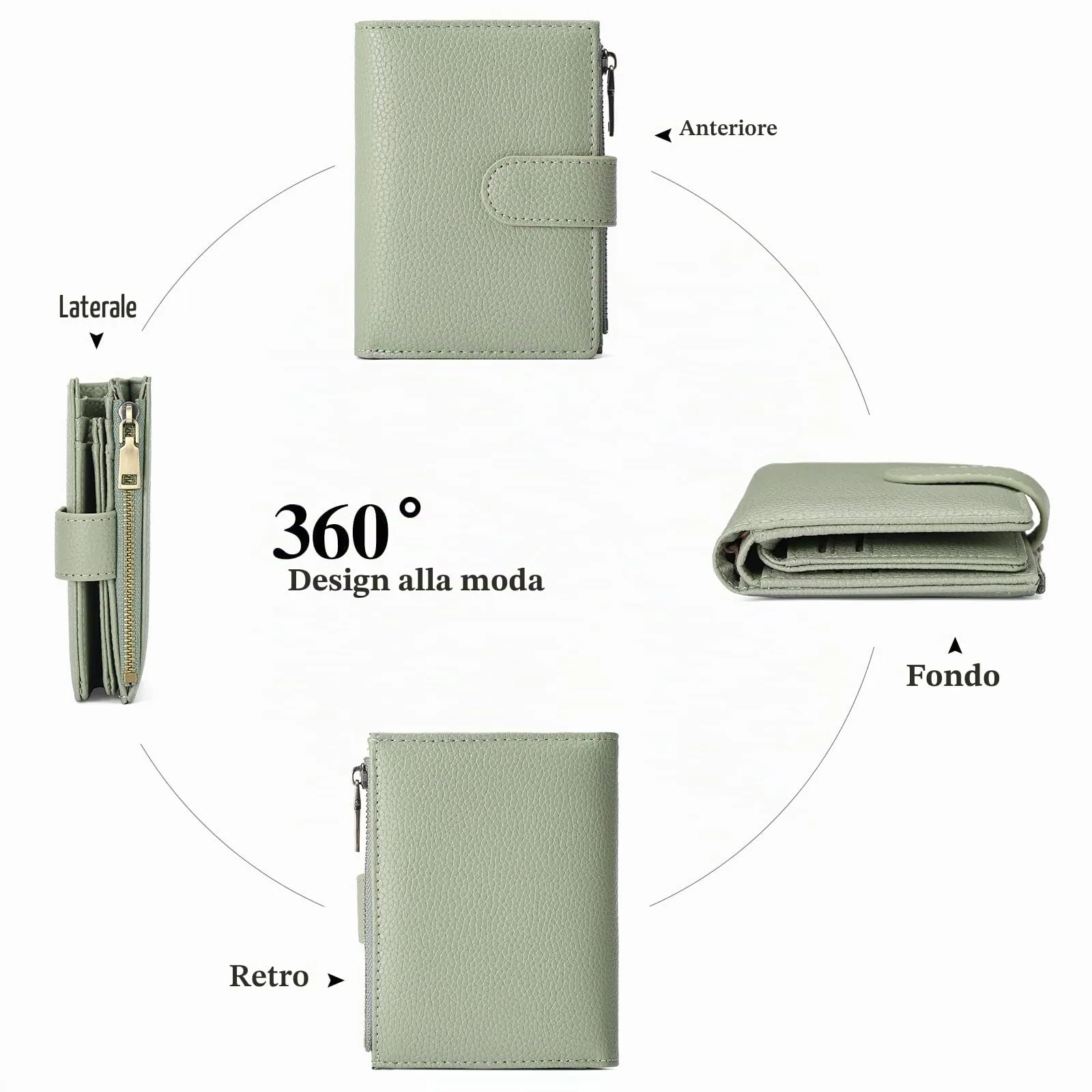 GAEKEAO Portafoglio Donna Piccolo con Protezione RFID e Cerniera - immagine 4