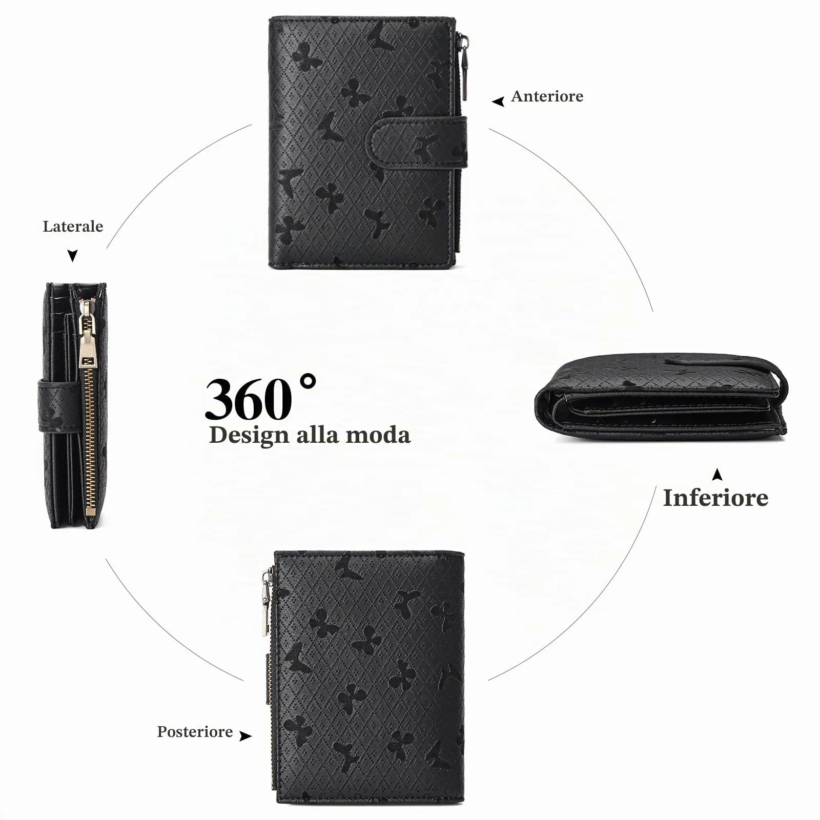 GAEKEAO Portafoglio Donna Piccolo in Pelle PU con Protezione RFID, Porta Carte di Credito e Portamonete con Cerniera - immagine 4