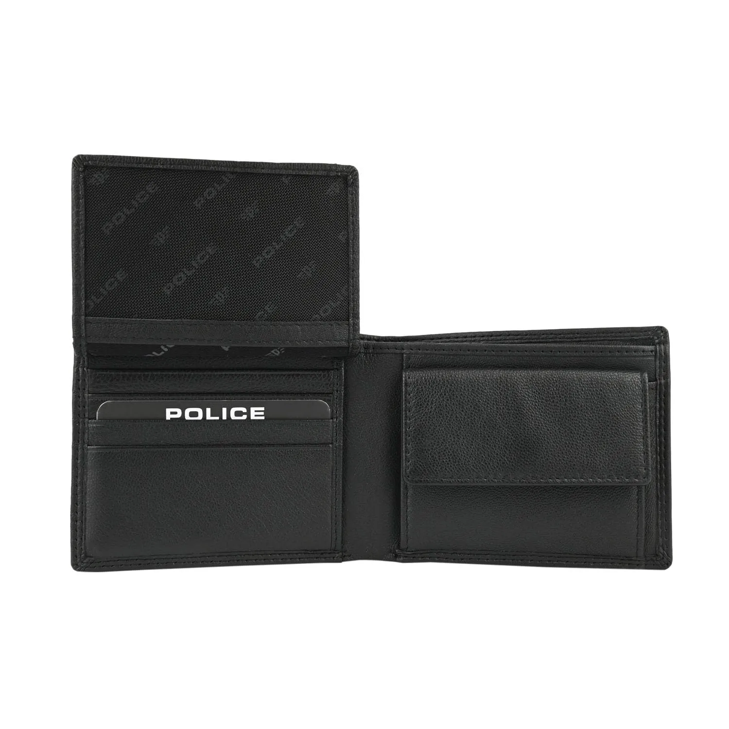 Police Portafoglio Uomo Bifold in Vera Pelle Nero con Portamonete RFID - immagine 3