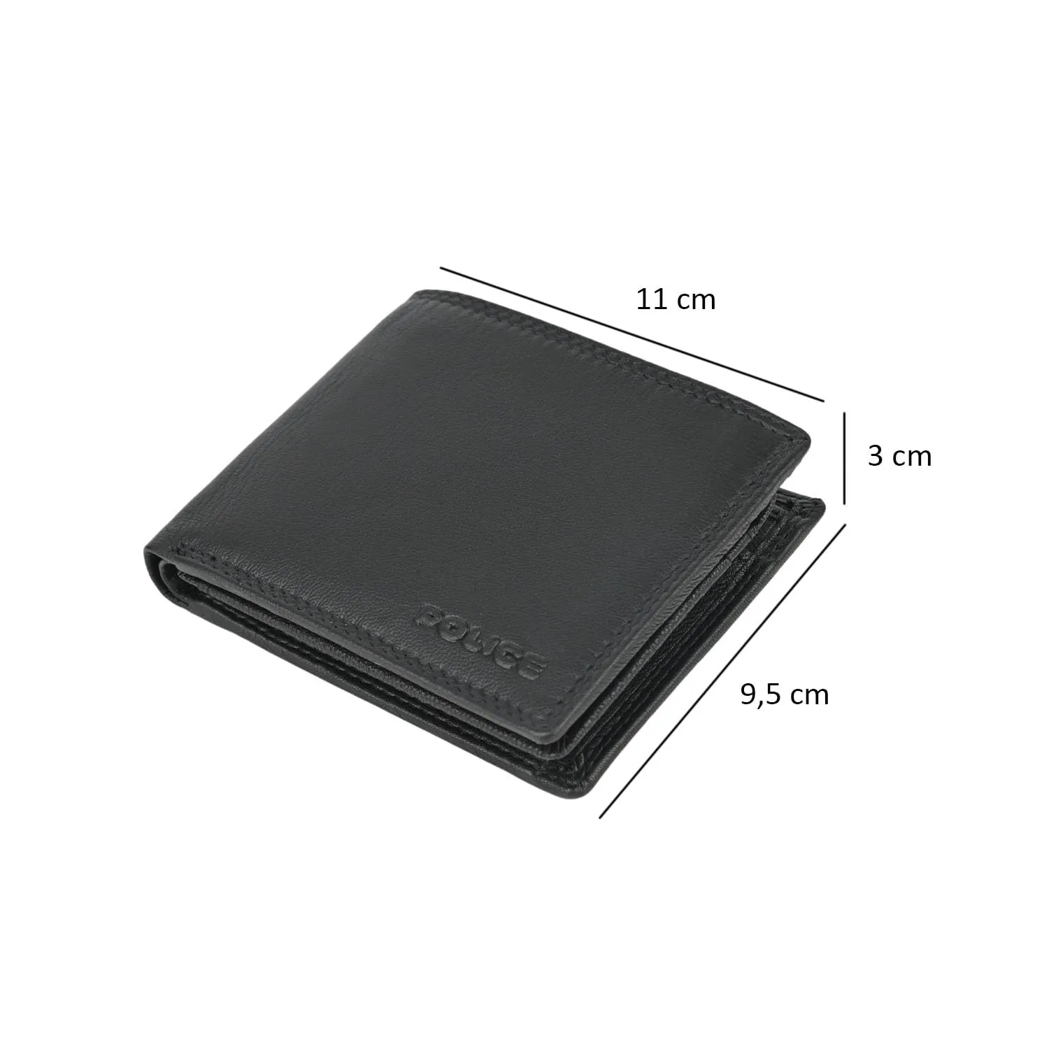 Police Portafoglio Uomo Bifold in Vera Pelle Nero con Portamonete RFID - immagine 4