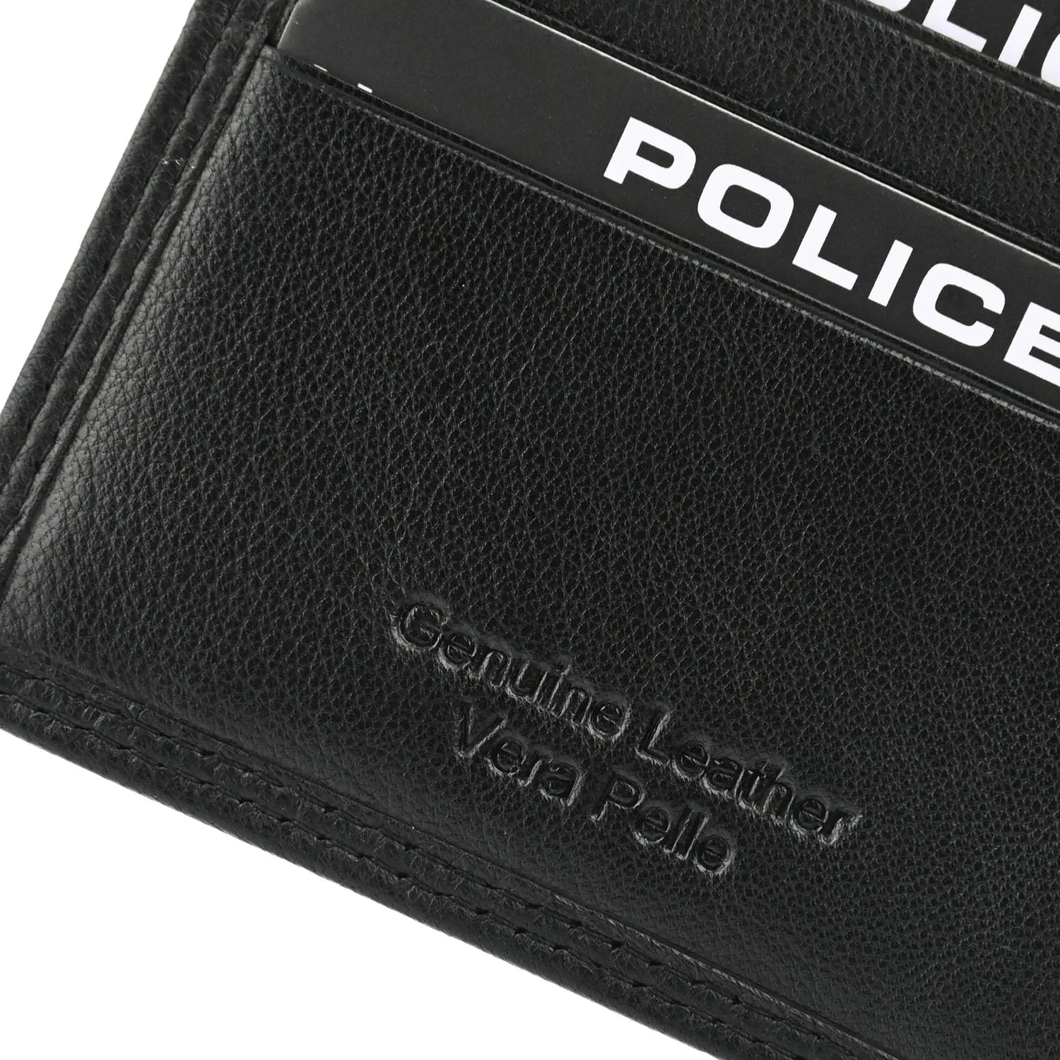 Police Portafoglio Uomo Bifold in Vera Pelle Nero con Portamonete RFID - immagine 7