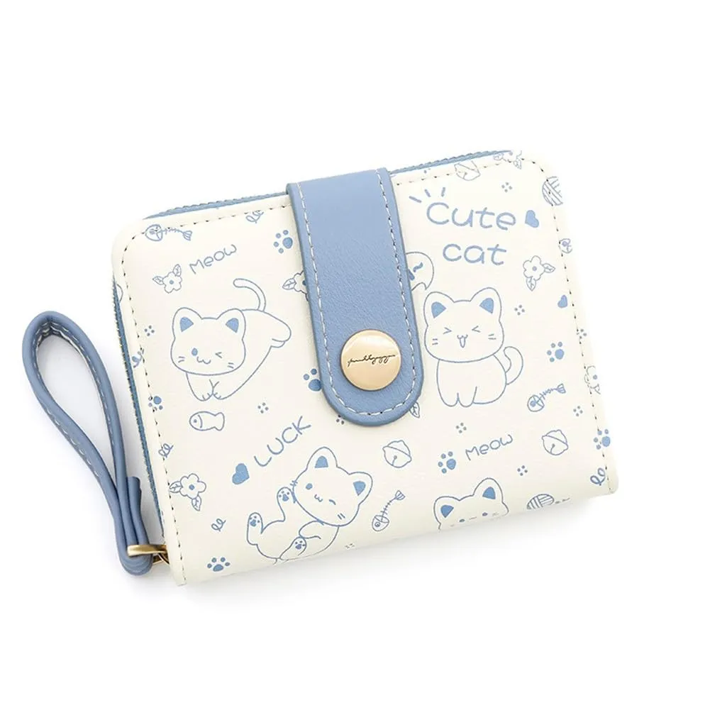 Oyccen Portafoglio Piccolo Donna in Pelle PU con Design Gatto - immagine 1