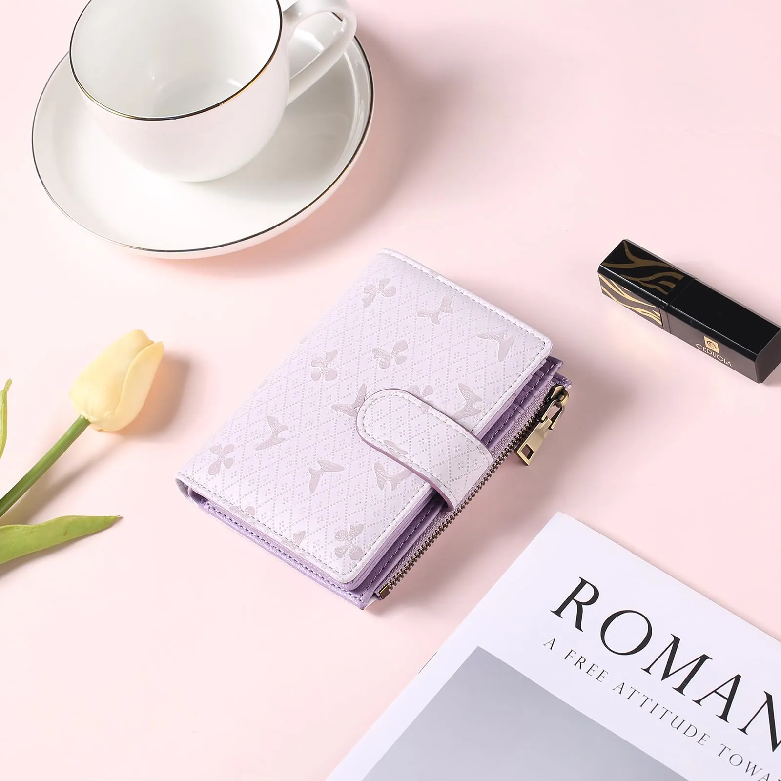 GAEKEAO Portafoglio Donna Piccolo in Pelle Sintetica con Protezione RFID e Cerniera - immagine 8