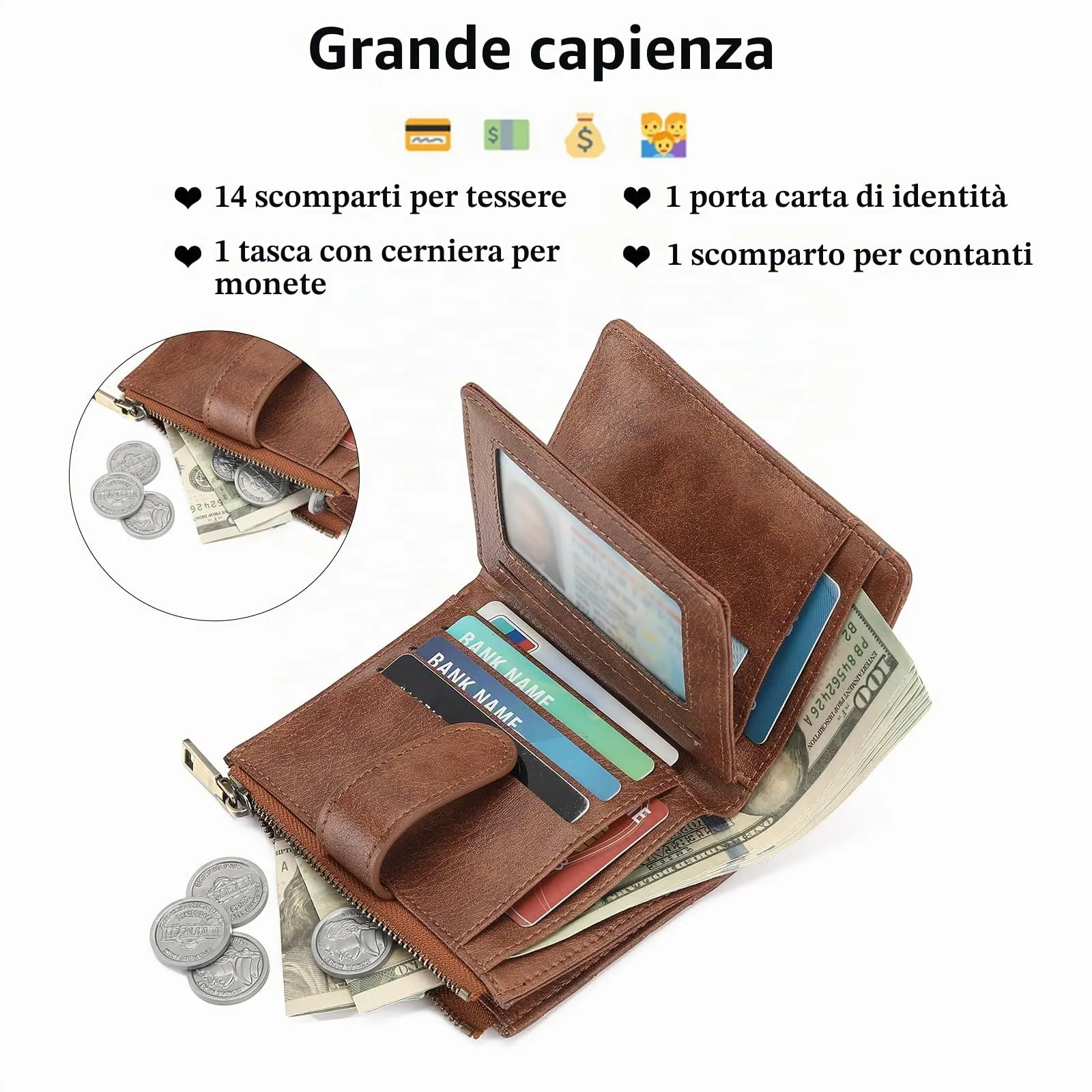 GAEKEAO Portafoglio Donna Piccolo con Protezione RFID e Cerniera - immagine 2
