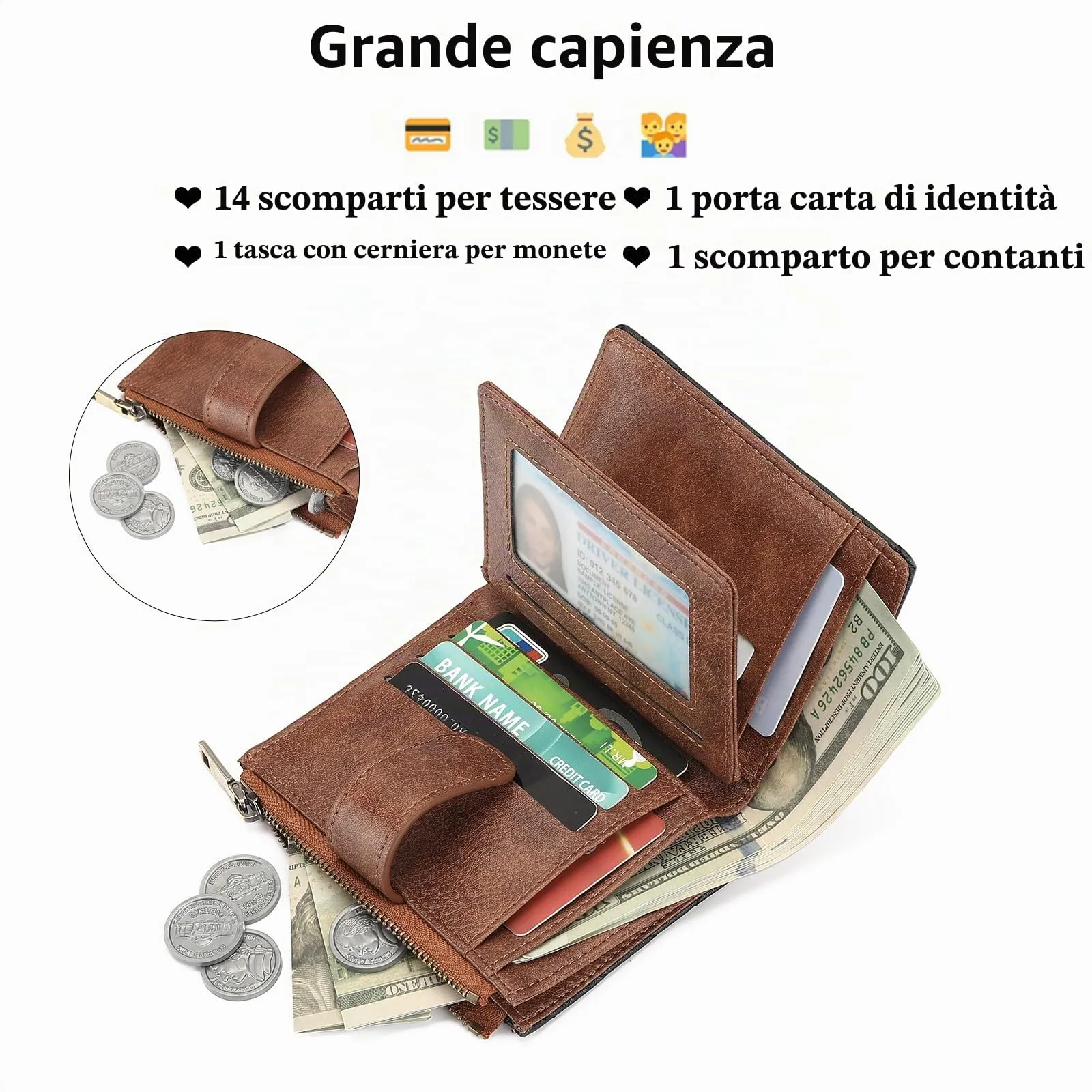GAEKEAO Portafoglio Donna Piccolo con Protezione RFID e Cerniera - immagine 2