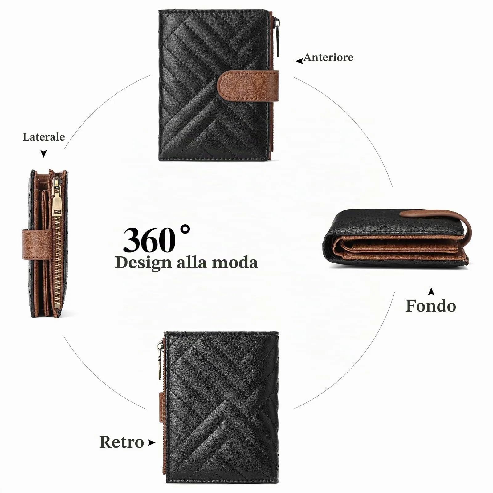 GAEKEAO Portafoglio Donna Piccolo con Protezione RFID e Cerniera - immagine 4