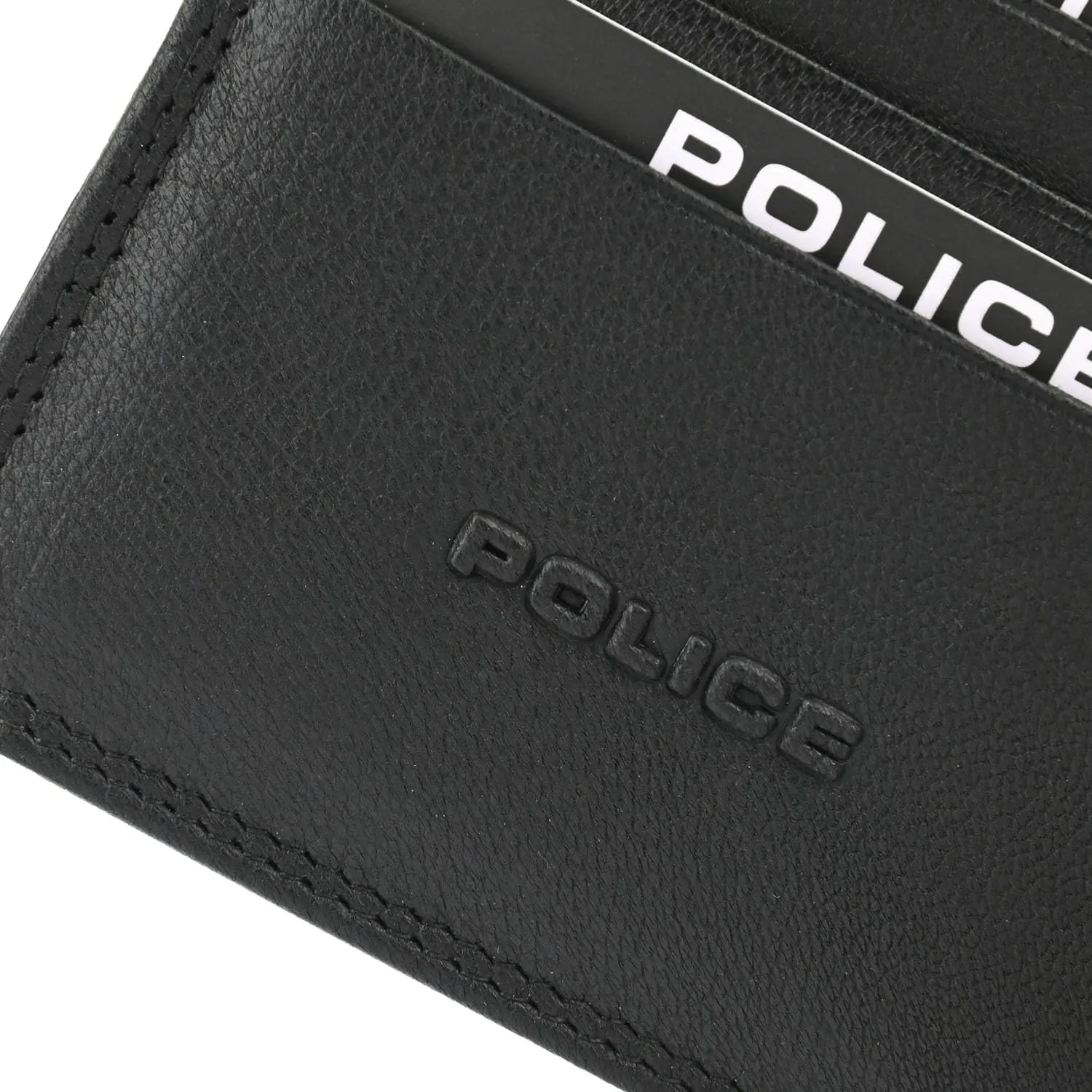 Police Portafoglio Uomo in Vera Pelle Sottile Nero con Zip Porta Monete - immagine 6