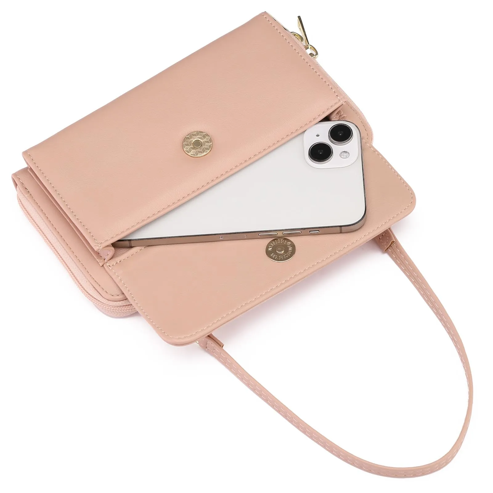 GOIACII Borsa a tracolla da donna per cellulare con scomparti per carte di credito e cinghie regolabili, B02-rosso - immagine 7