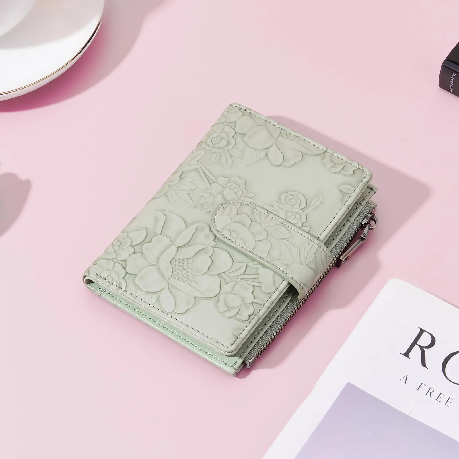 GAEKEAO Portafoglio Donna Piccolo in Pelle con Blocco RFID, Portamonete con Tasca con Cerniera e Scomparti per Carte - immagine 7