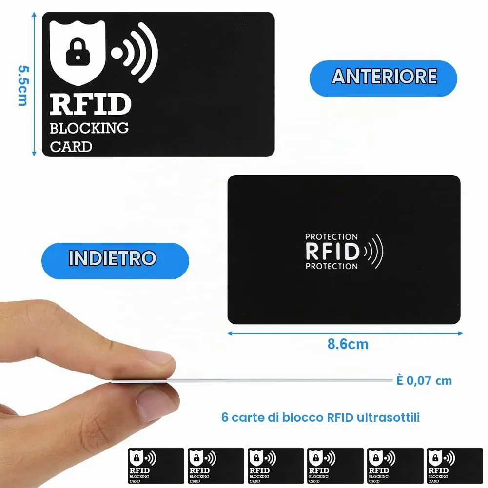 DiULi Supporto Carte RFID, 6 Pezzi Custodie Blocco RFID Ultra Sottile - immagine 2