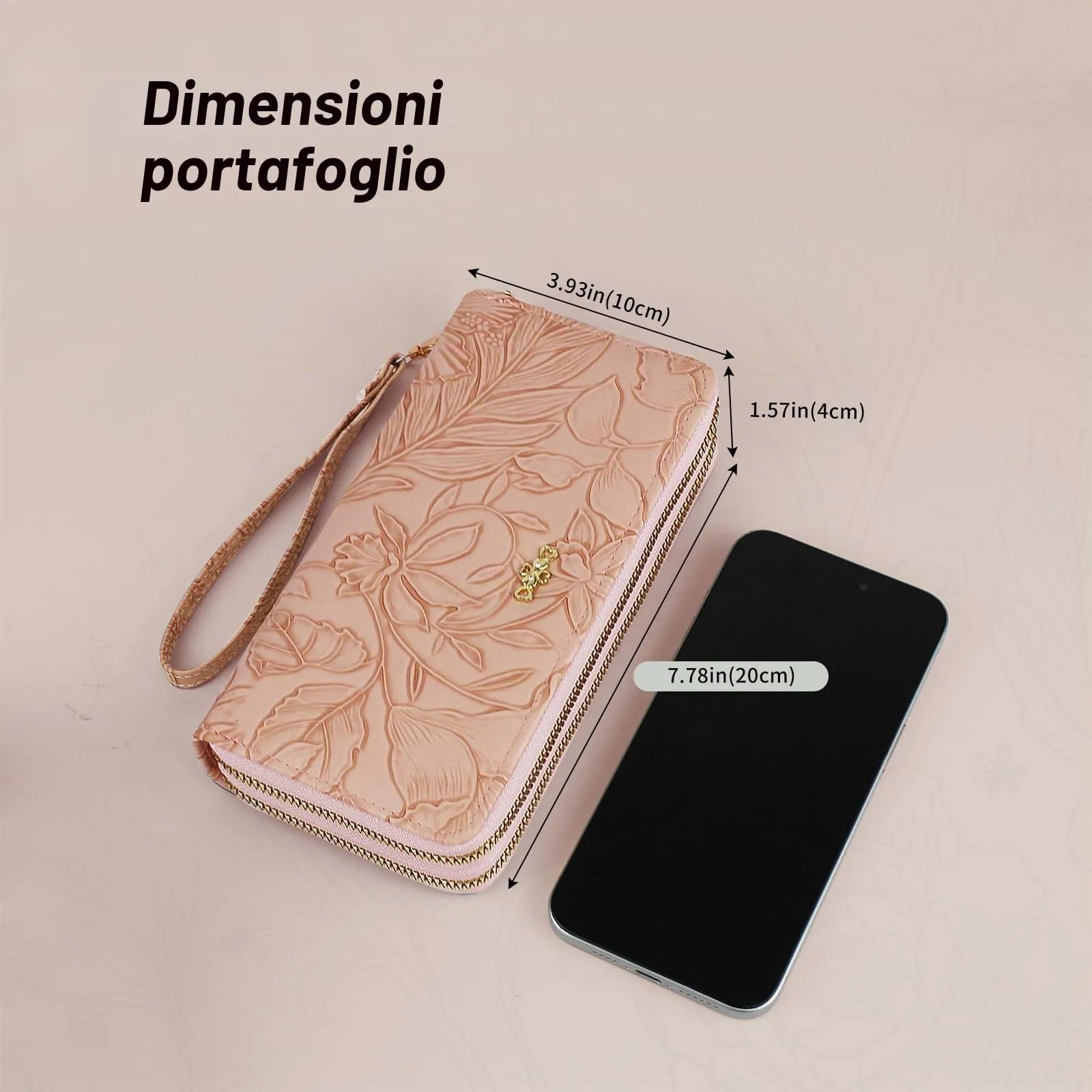 AdiStylinno Portafoglio Donna Lungo in Pelle PU, Stampa Floreale con Cerniera, 8 Slot per Carte e 4 Scomparti - immagine 3