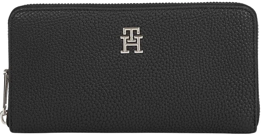 Tommy Hilfiger Donna Portafoglio Emblem Large con Zip, Nero - immagine 1