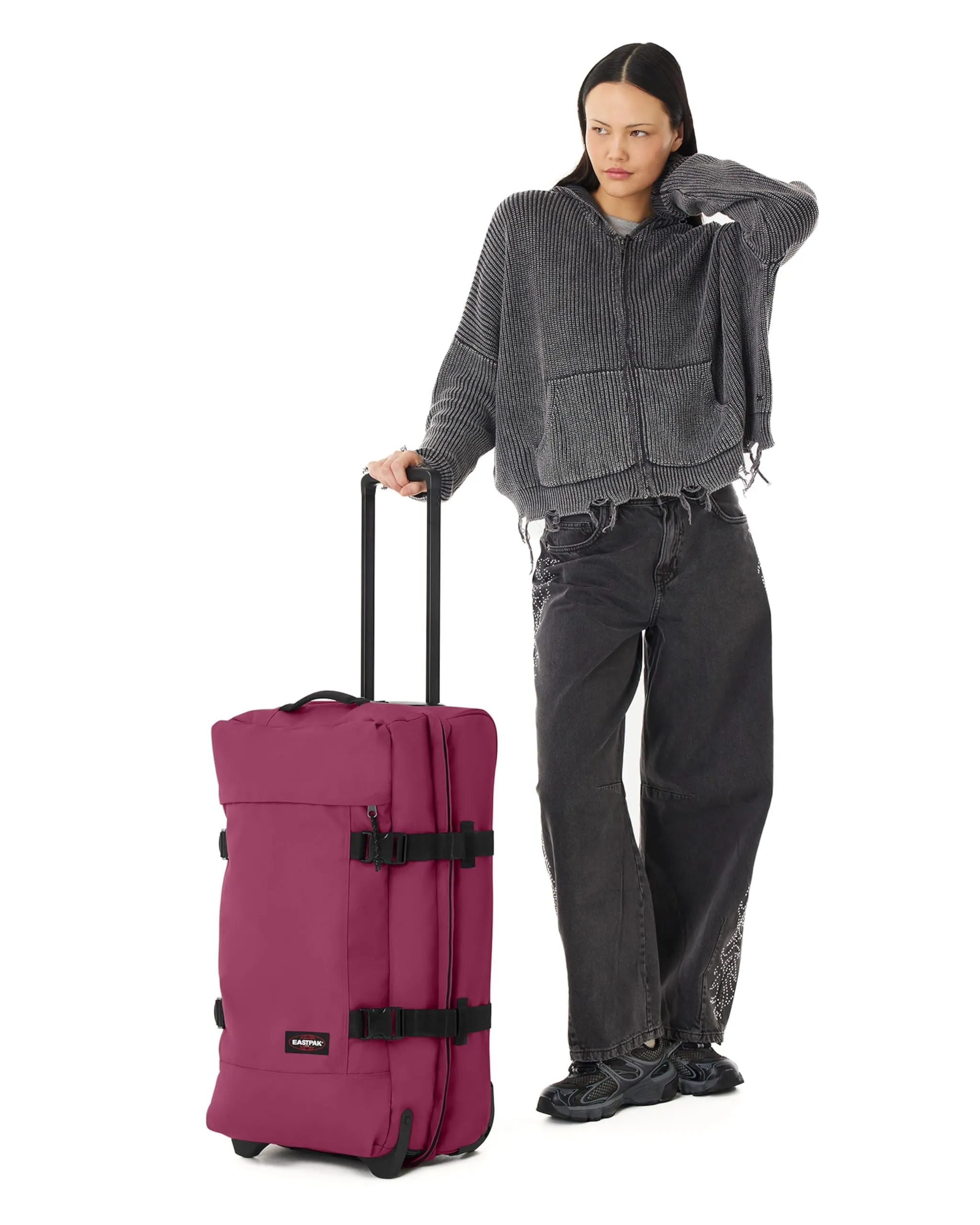Eastpak Tranverz M Valigia Media 78L - Wine Burgundy - immagine 2