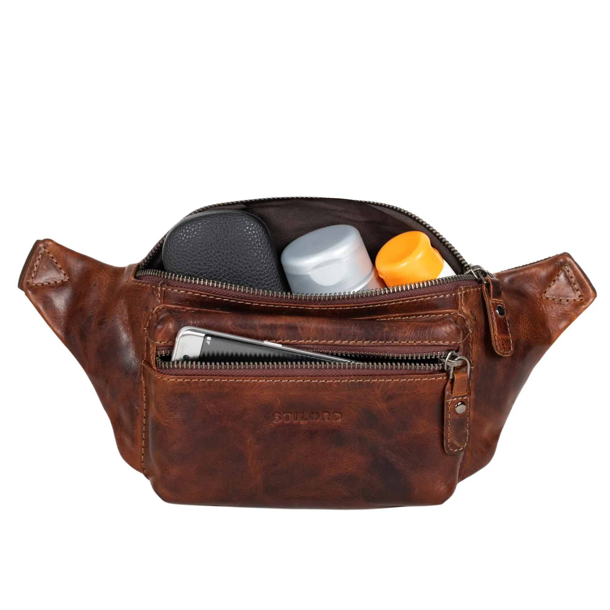 STILORD Portland Marsupio in Pelle Unisex Vintage - Milano Marrone - immagine 6