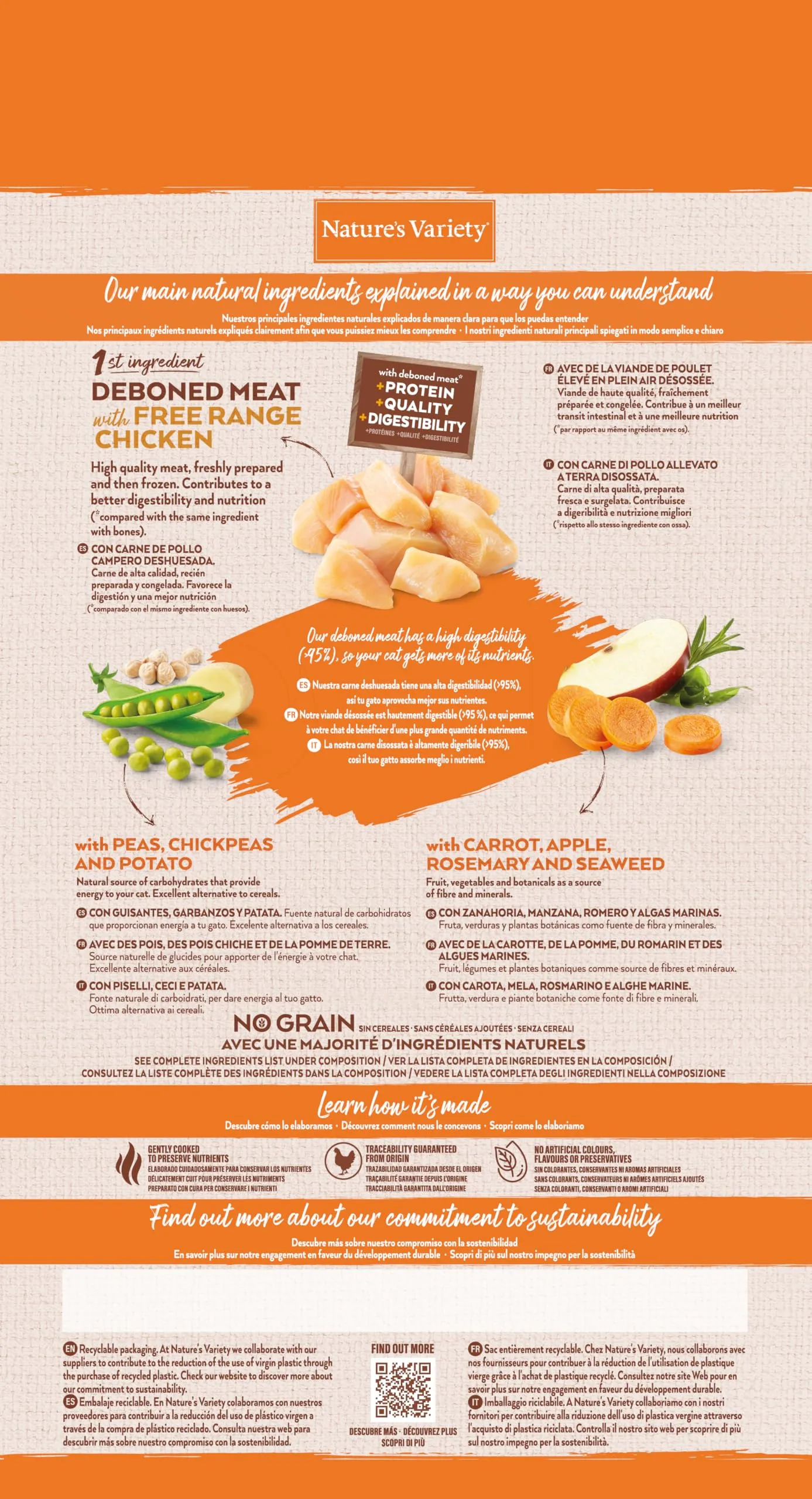 Nature's Variety Selected Cibo per Gatti Sterilizzati con Pollo Allevato a Terra Disossato 1.25 kg - immagine 3