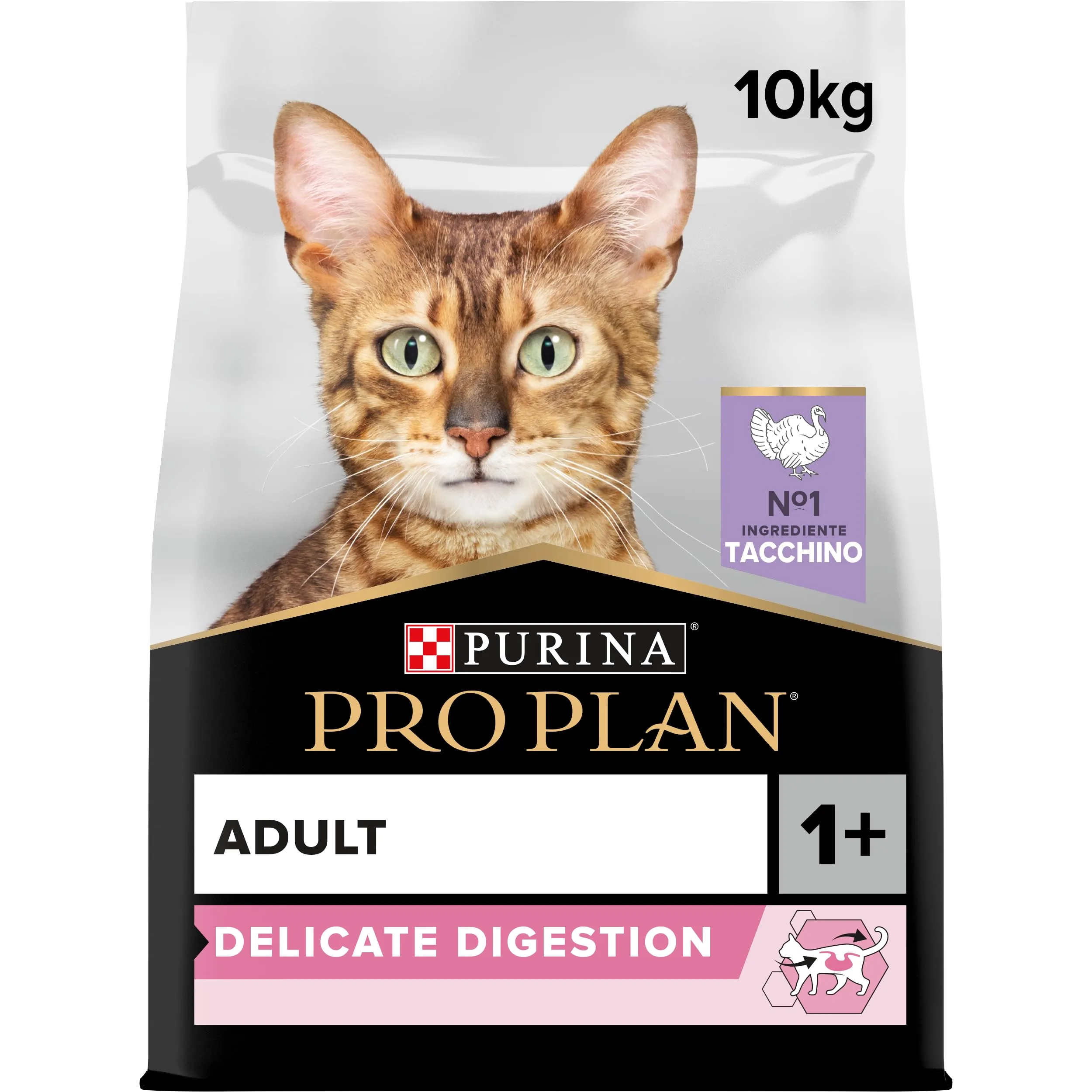 Purina Pro Plan Delicate Digestion Crocchette Gatti Adulti Tacchino, 10 kg - immagine 1