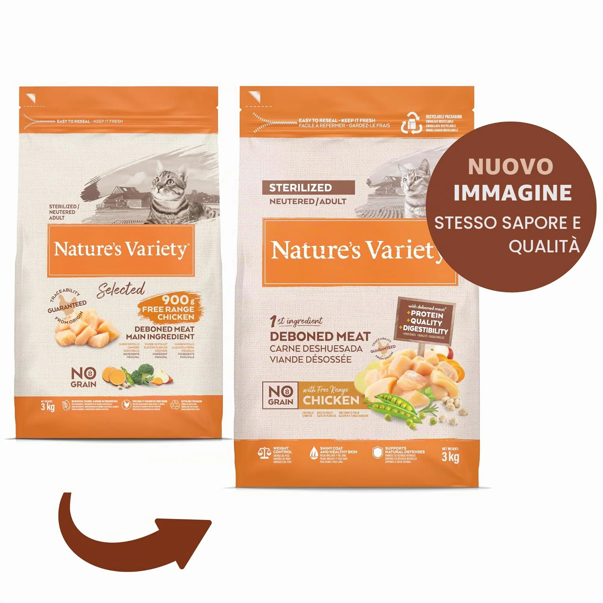 Nature's Variety Selected Cibo per Gatti Sterilizzati con Pollo Allevato a Terra Disossato 3 kg - immagine 2