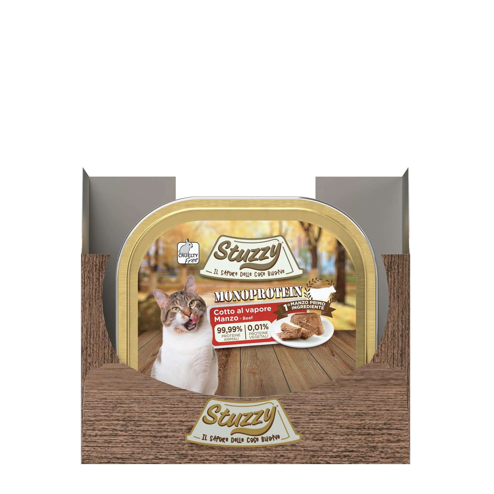 Stuzzy Monoprotein Alimento Umido per Gatti Gusto Manzo, 16 x 100g - immagine 2