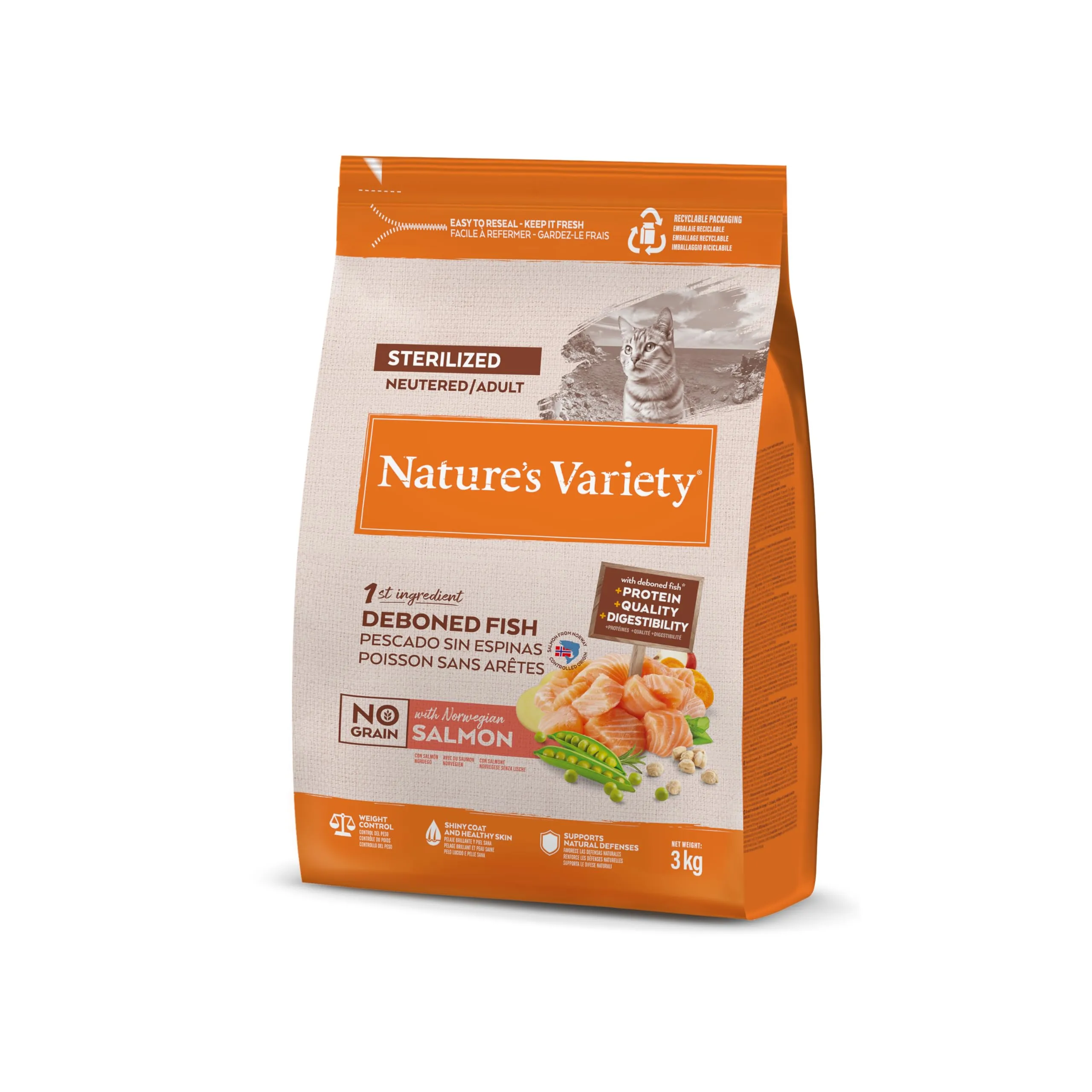 Nature's Variety Selected Cibo per Gatti Sterilizzati con Salmone Norvegese 3 kg - immagine 1