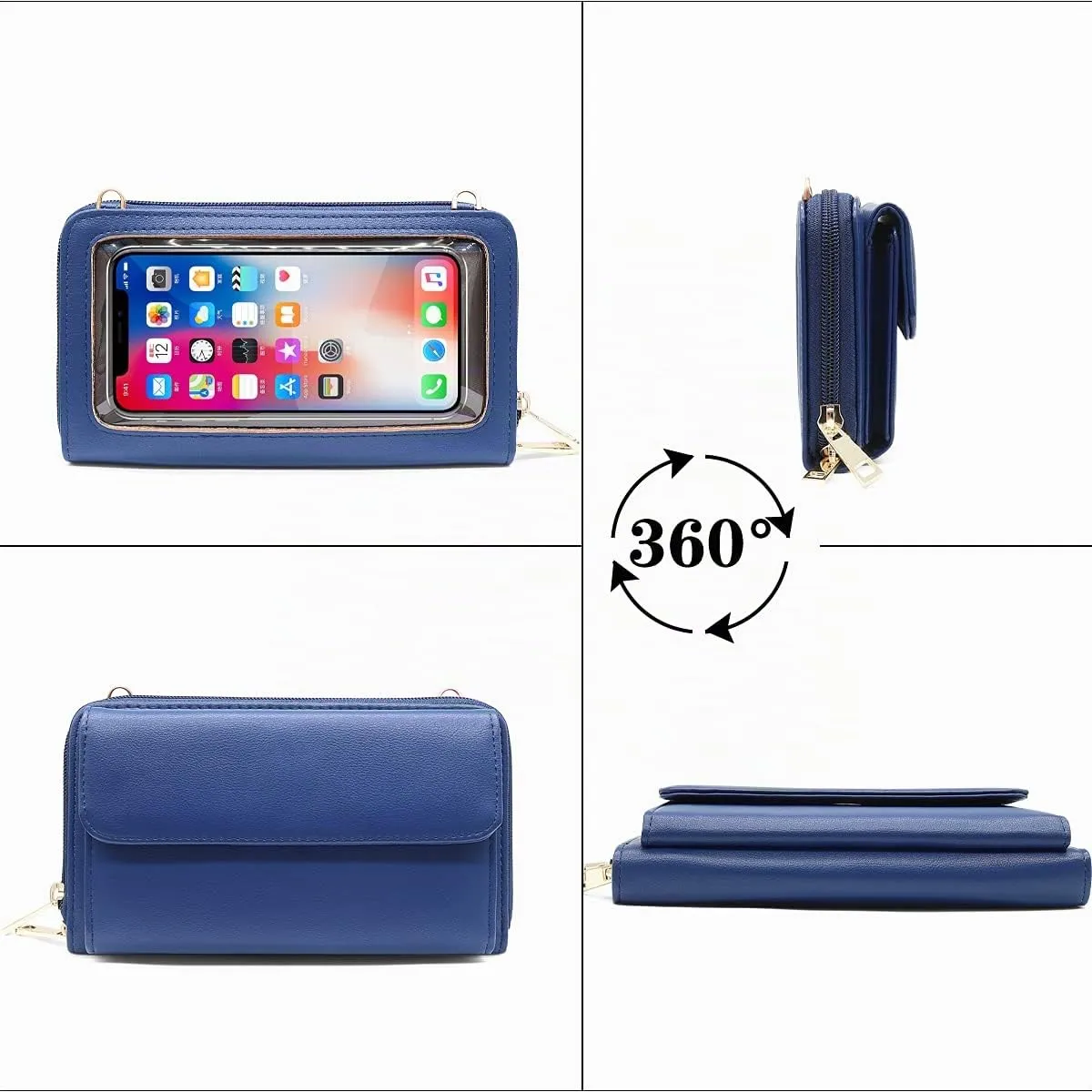HNOOM Borsa a Tracolla Porta Cellulare Donna, Vino Rosso - immagine 7
