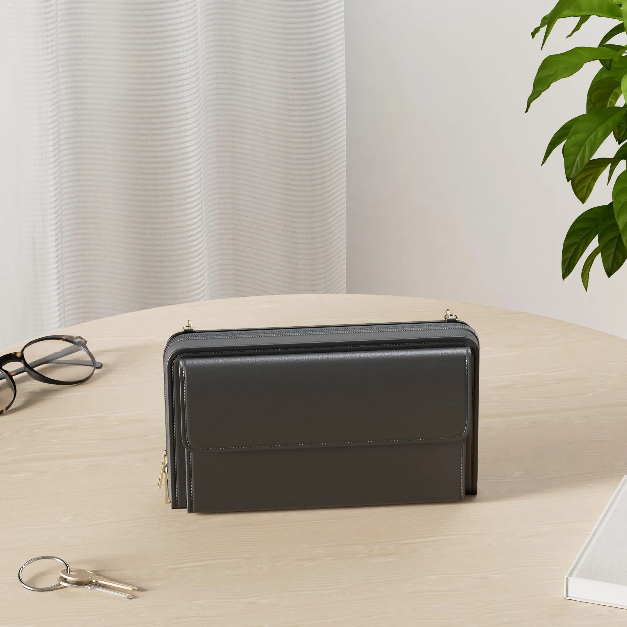 HNOOM Borsa a Tracolla Donna Porta Cellulare, Vino Rosso - immagine 3